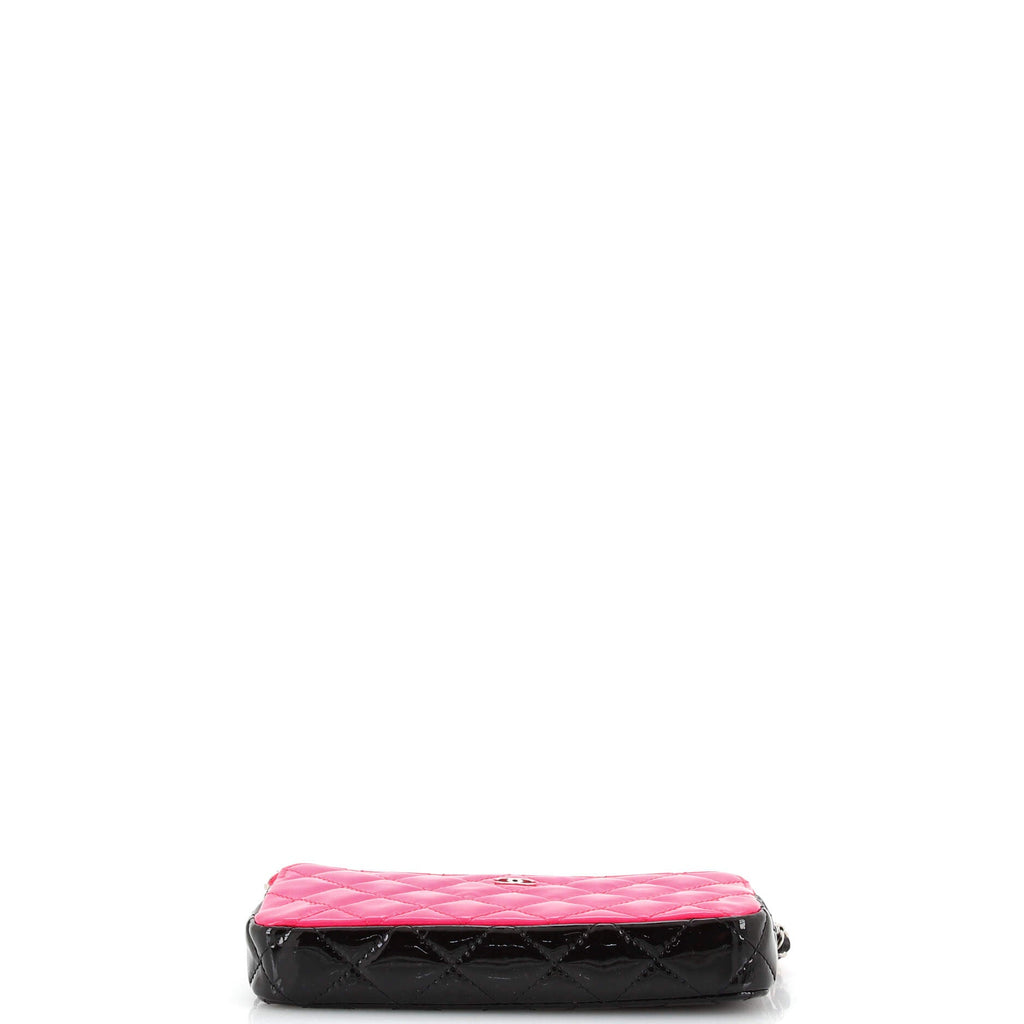 Double Zip Clutch with Chain Quilted Patent
