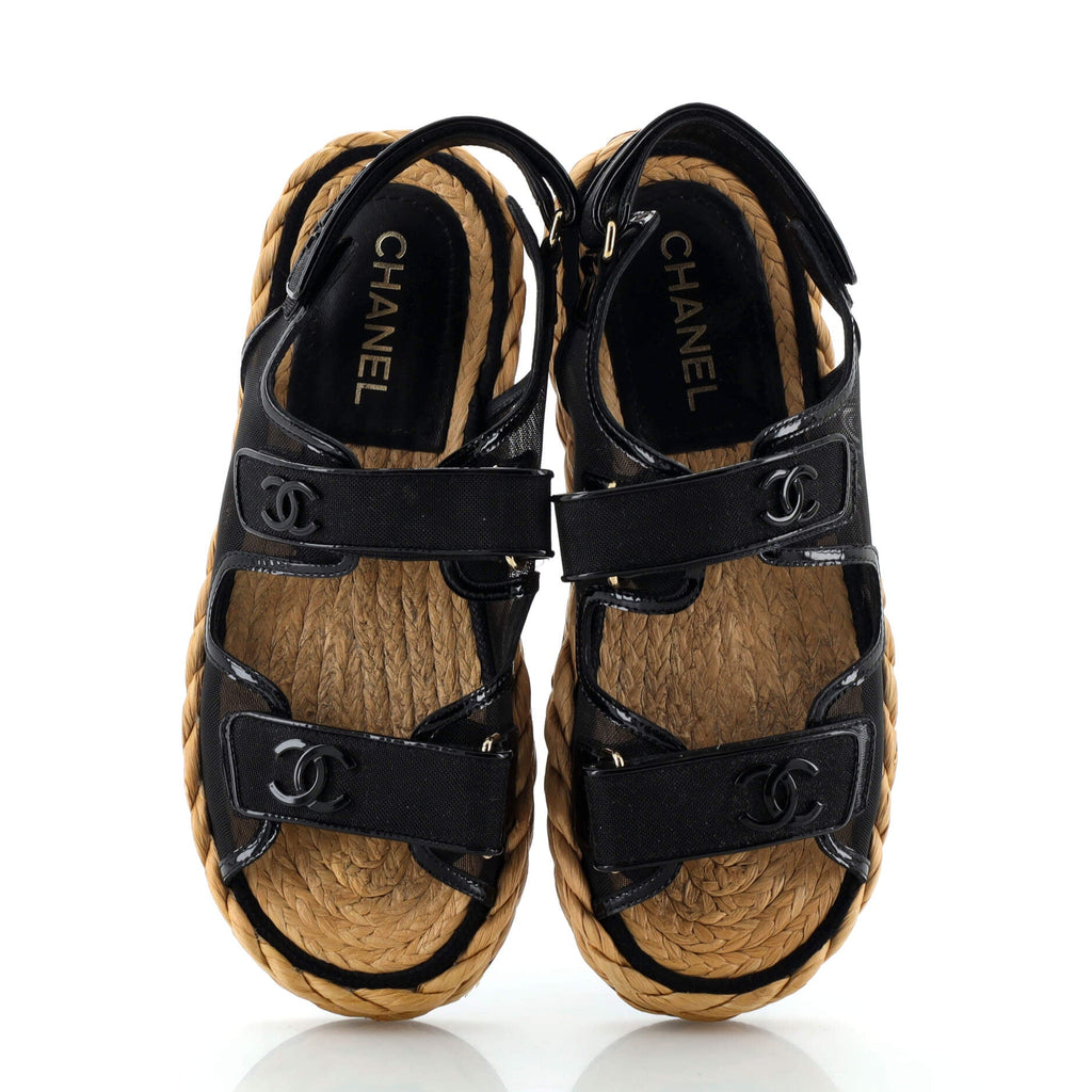 Women's Velcro Espadrille Dad Sandals Mesh
