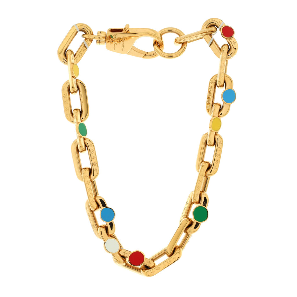 x YK LV Edge Painted Dots Necklace Metal with Enamel