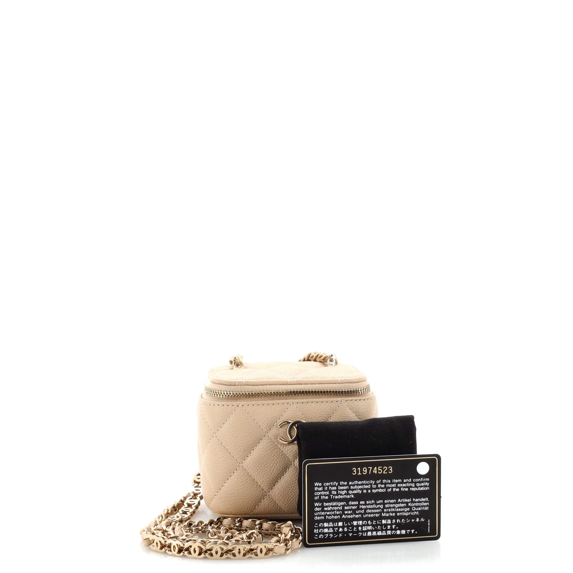 Classic Vanity Case with Chain Quilted Caviar Mini