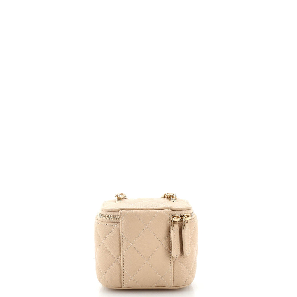 Classic Vanity Case with Chain Quilted Caviar Mini