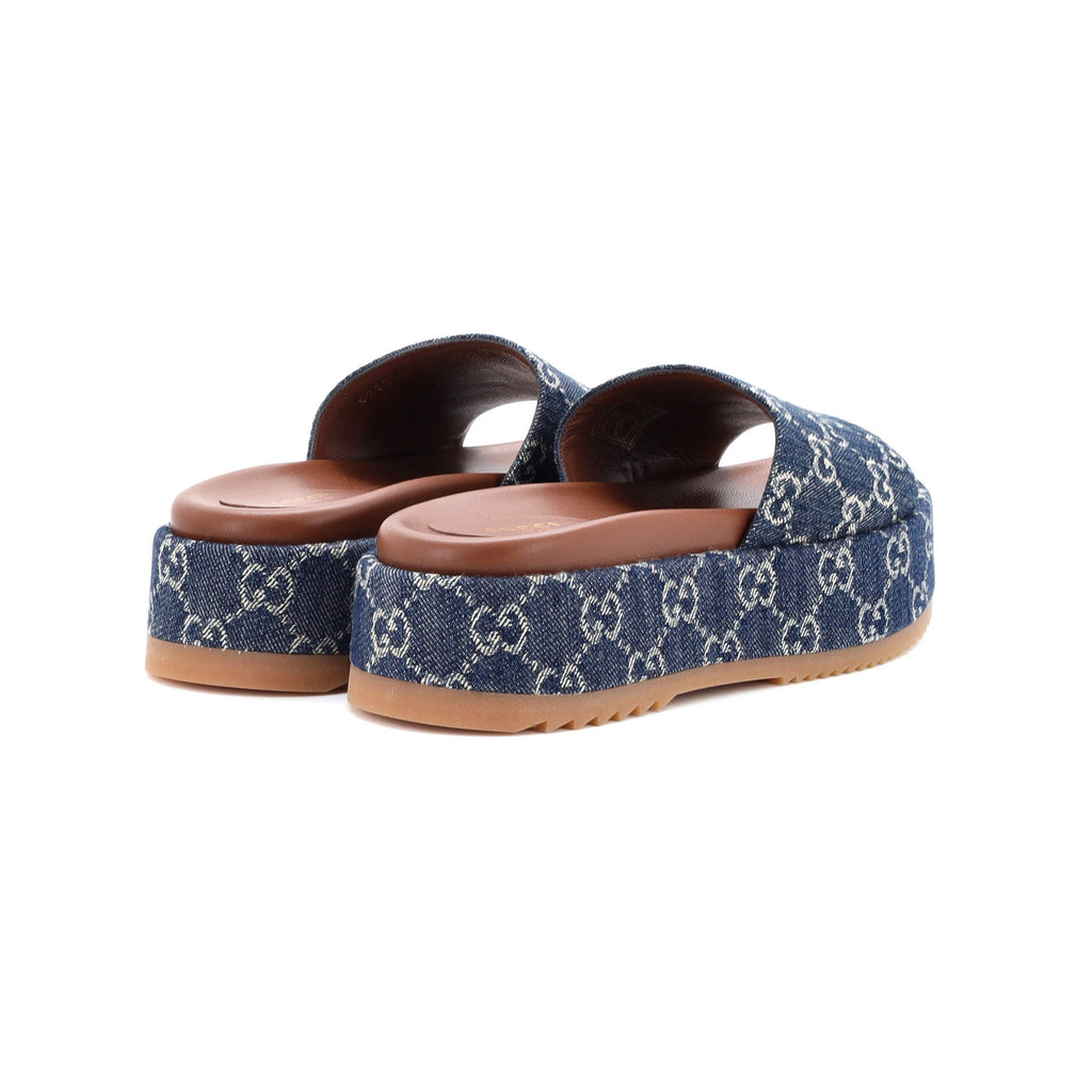 Women's Angelina Platform Slide Sandals GG Denim