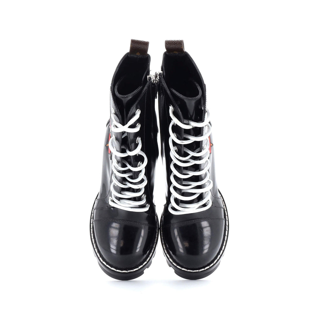 Women's Star Trail Ankle Boots Black Heart Monogram and Patent Leather