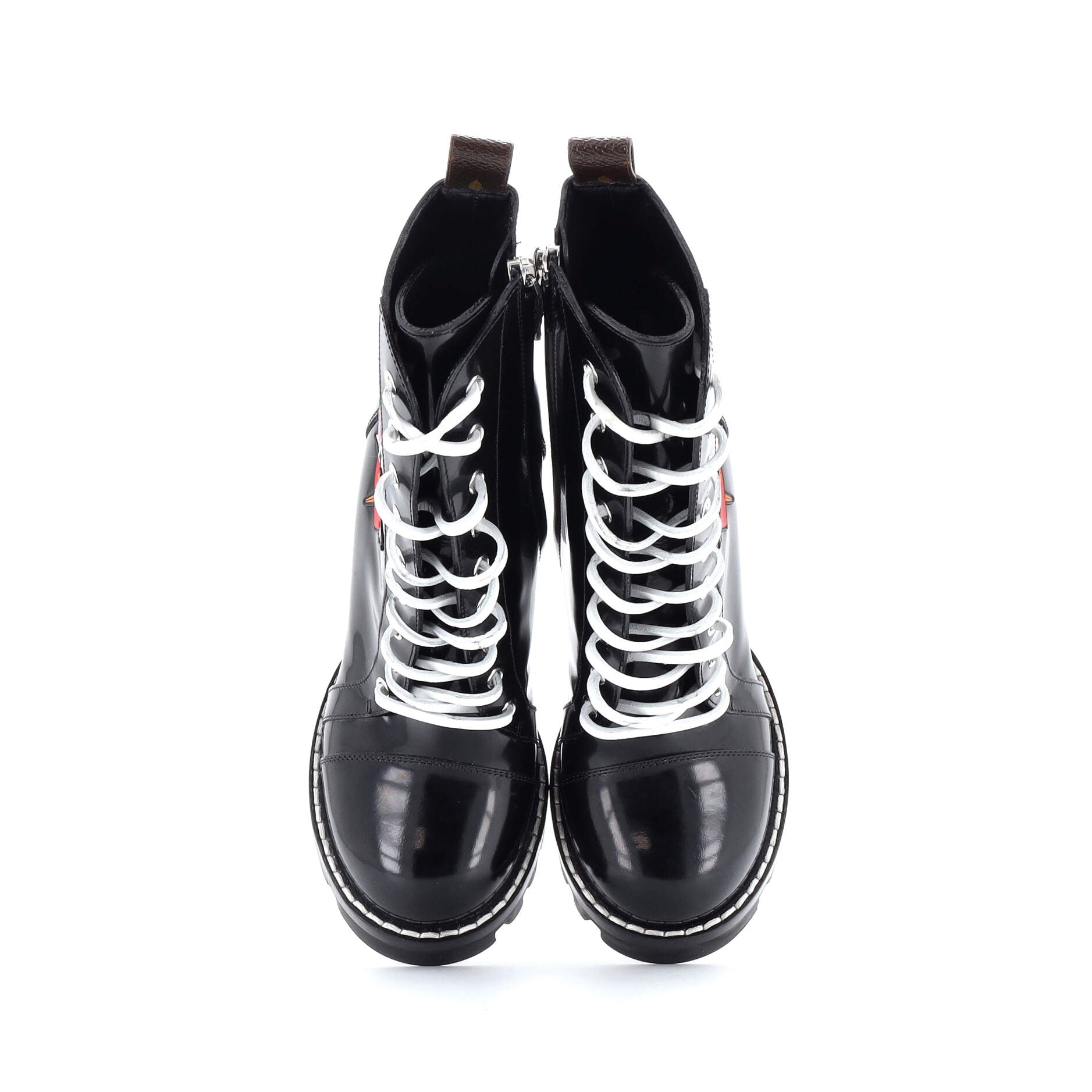Women's Star Trail Ankle Boots Black Heart Monogram and Patent Leather