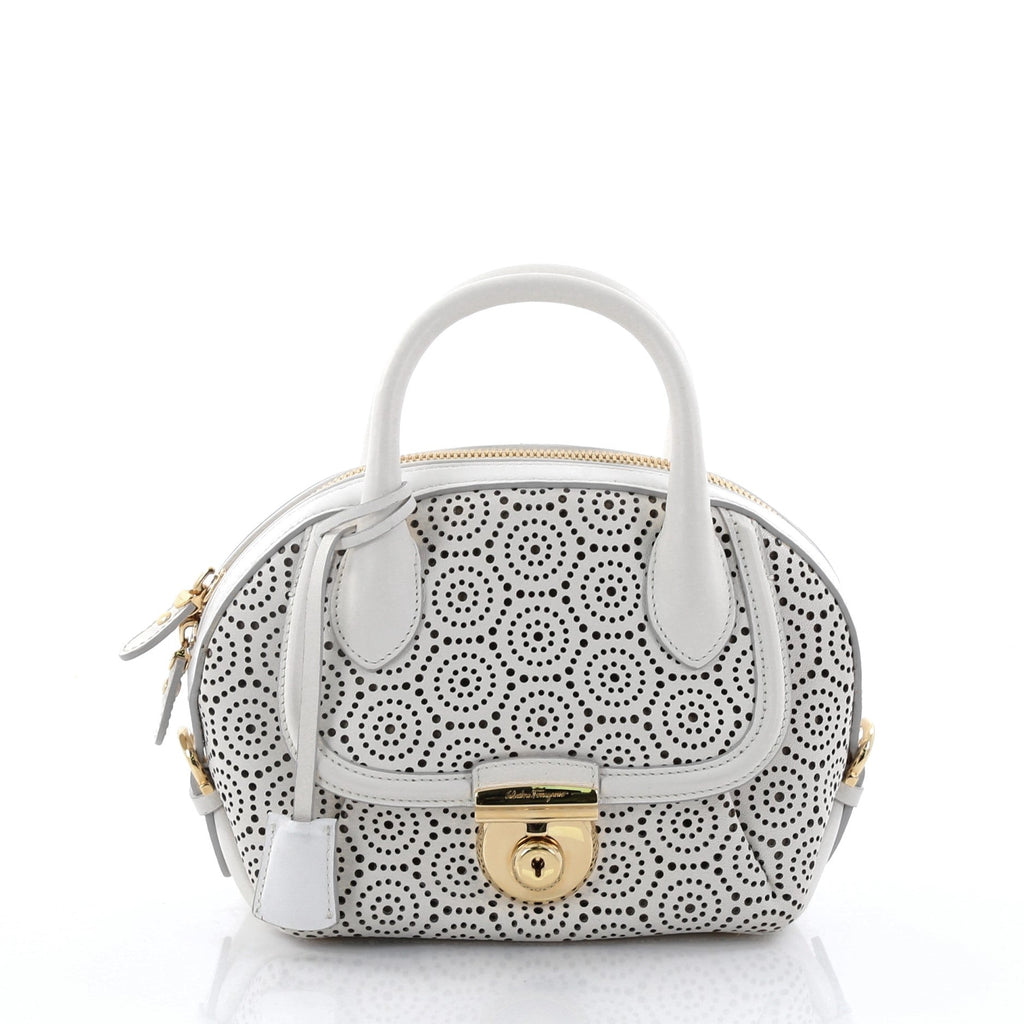 Fiamma Satchel Laser Cut Leather Mini