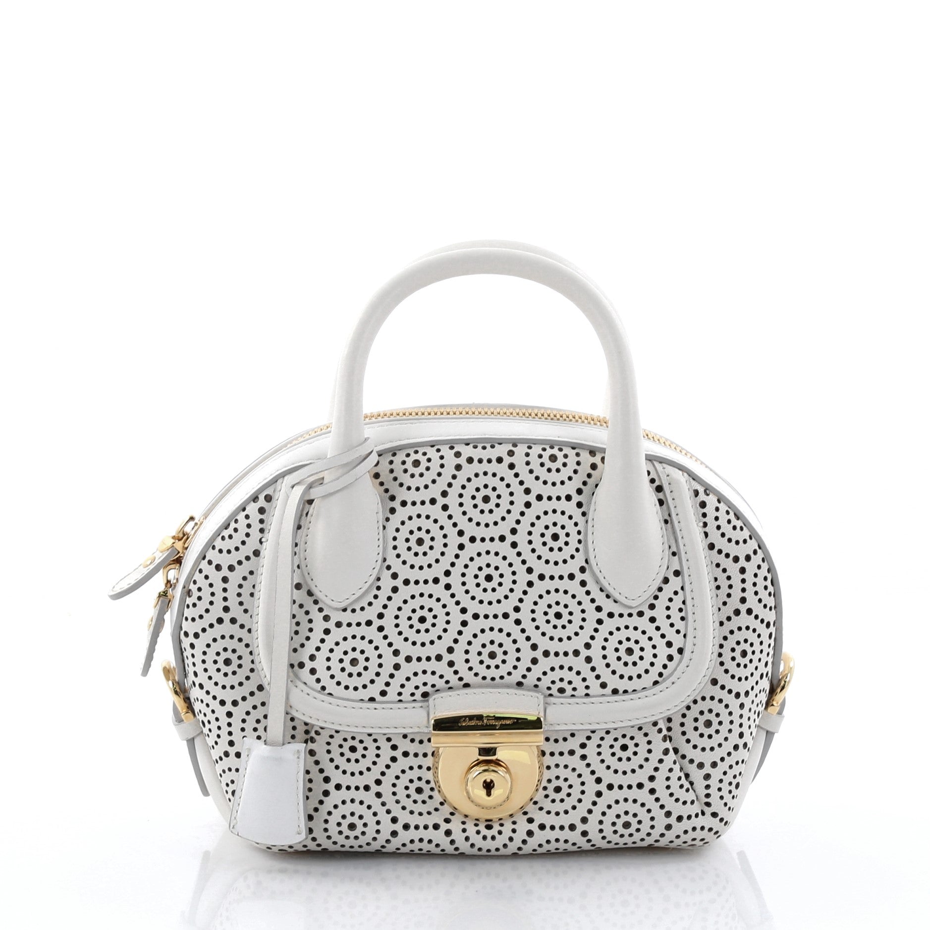 Fiamma Satchel Laser Cut Leather Mini
