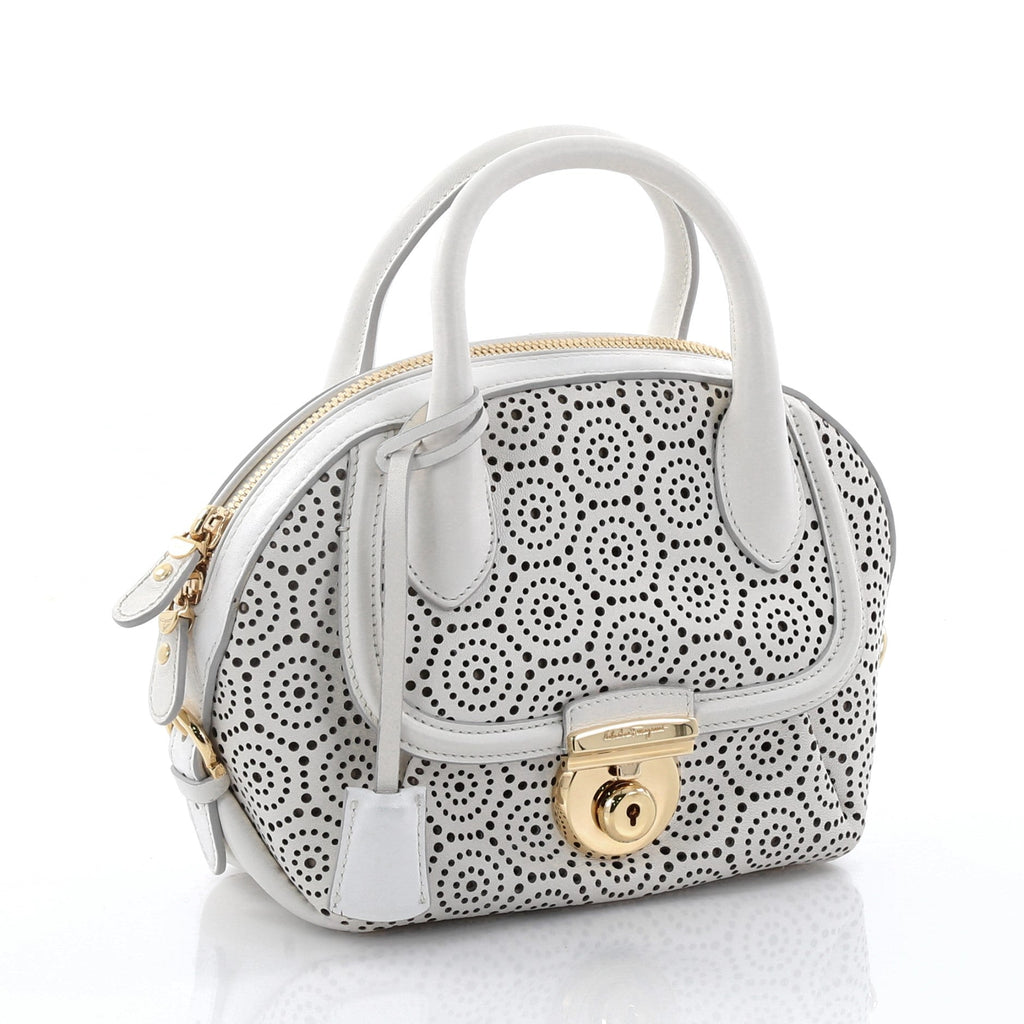 Fiamma Satchel Laser Cut Leather Mini