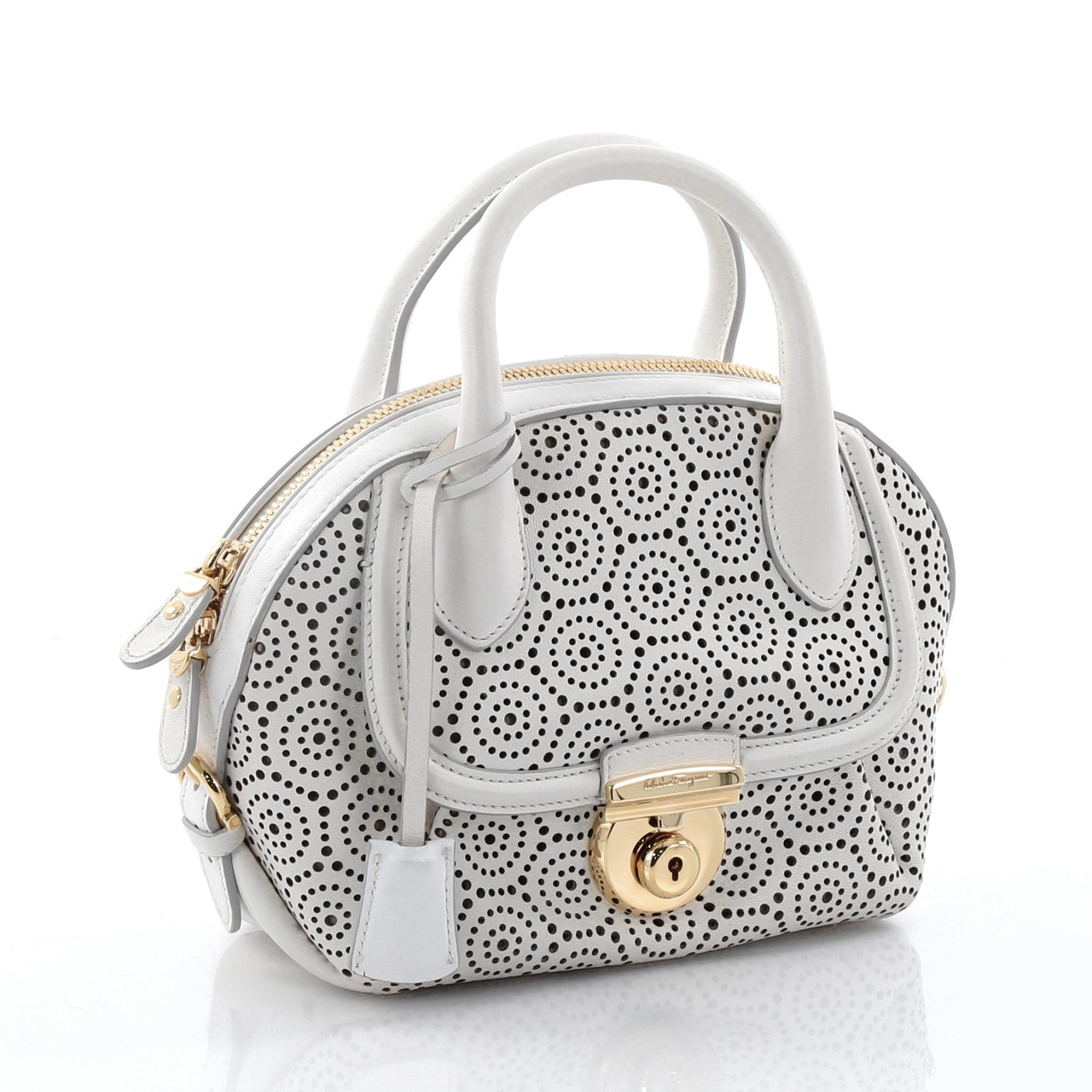 Fiamma Satchel Laser Cut Leather Mini