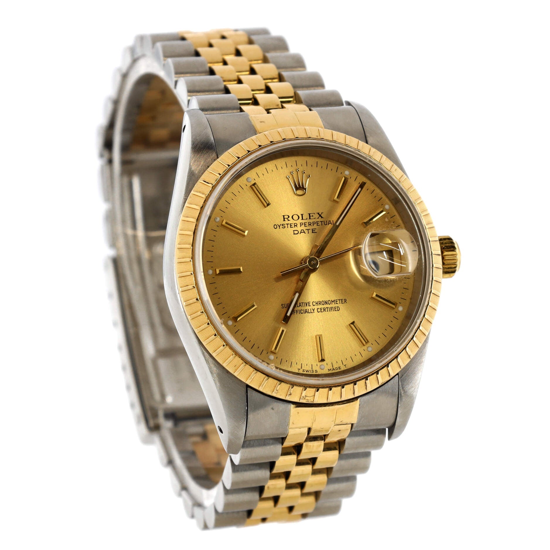 Oyster Perpetual Date Automatic Watch Stainless Steel and Yellow Gold 34