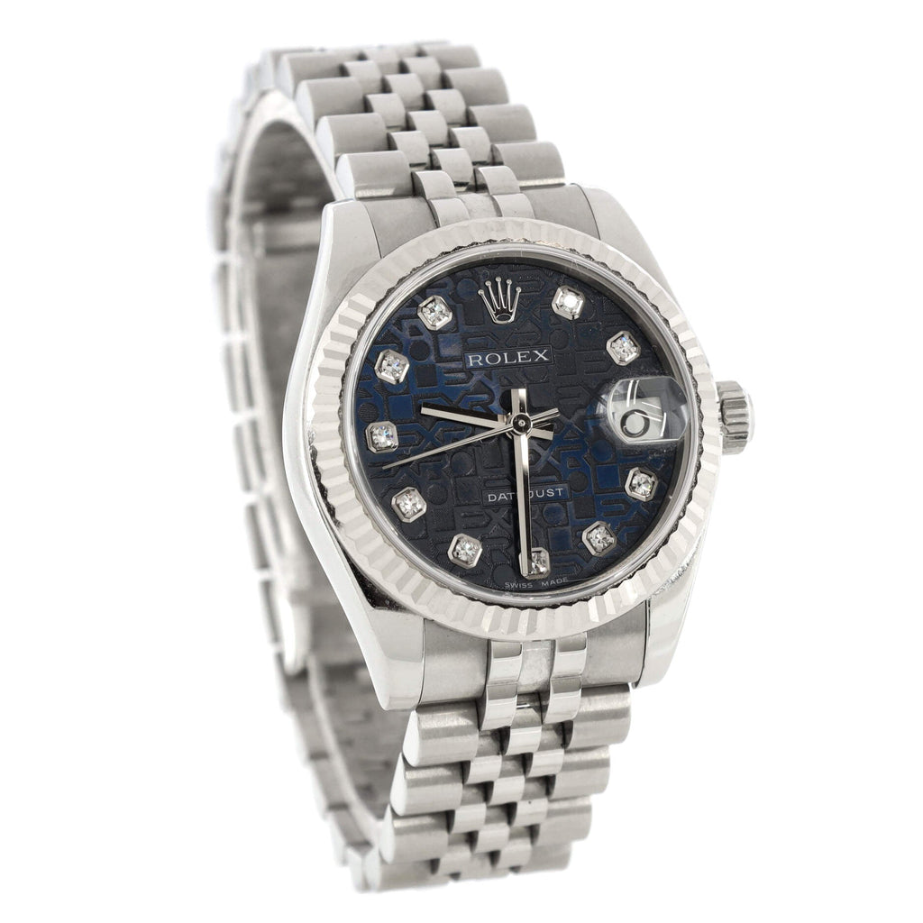 Oyster Perpetual Datejust Automatic Watch Stainless Steel and White Gold with Diamond Markers 31