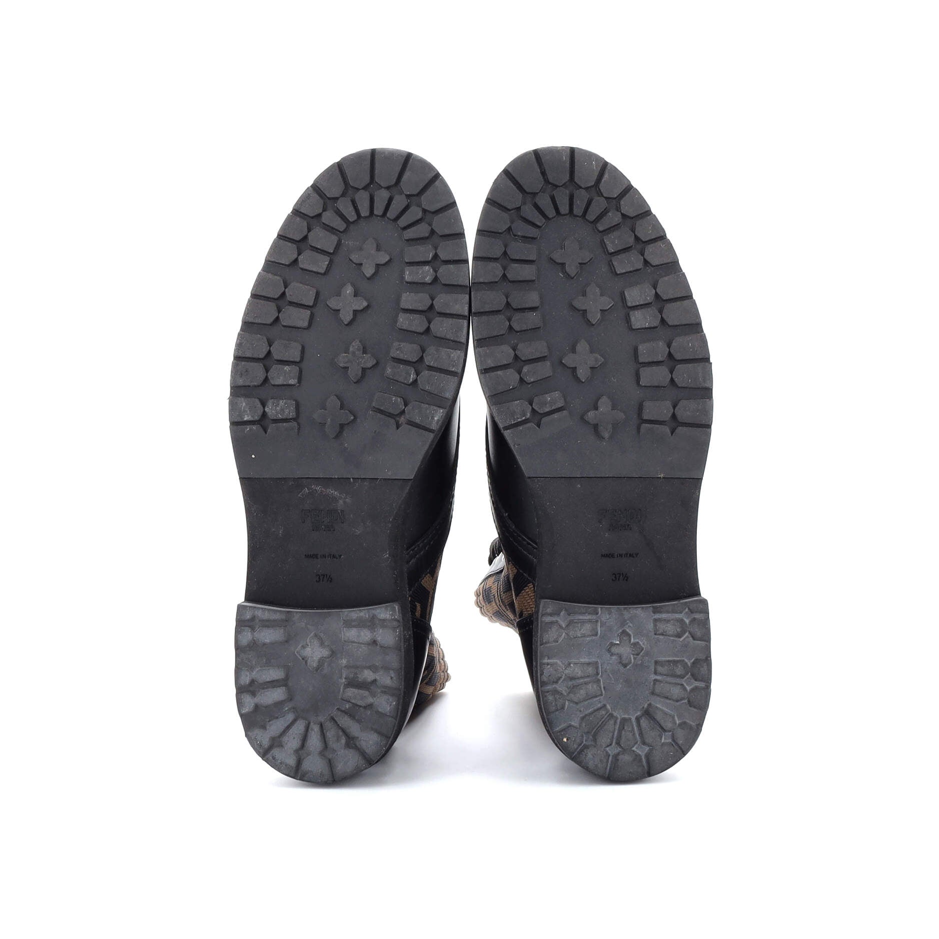 Women's Rockoko Combat Boots Leather and Zucca Knit Stretch Fabric