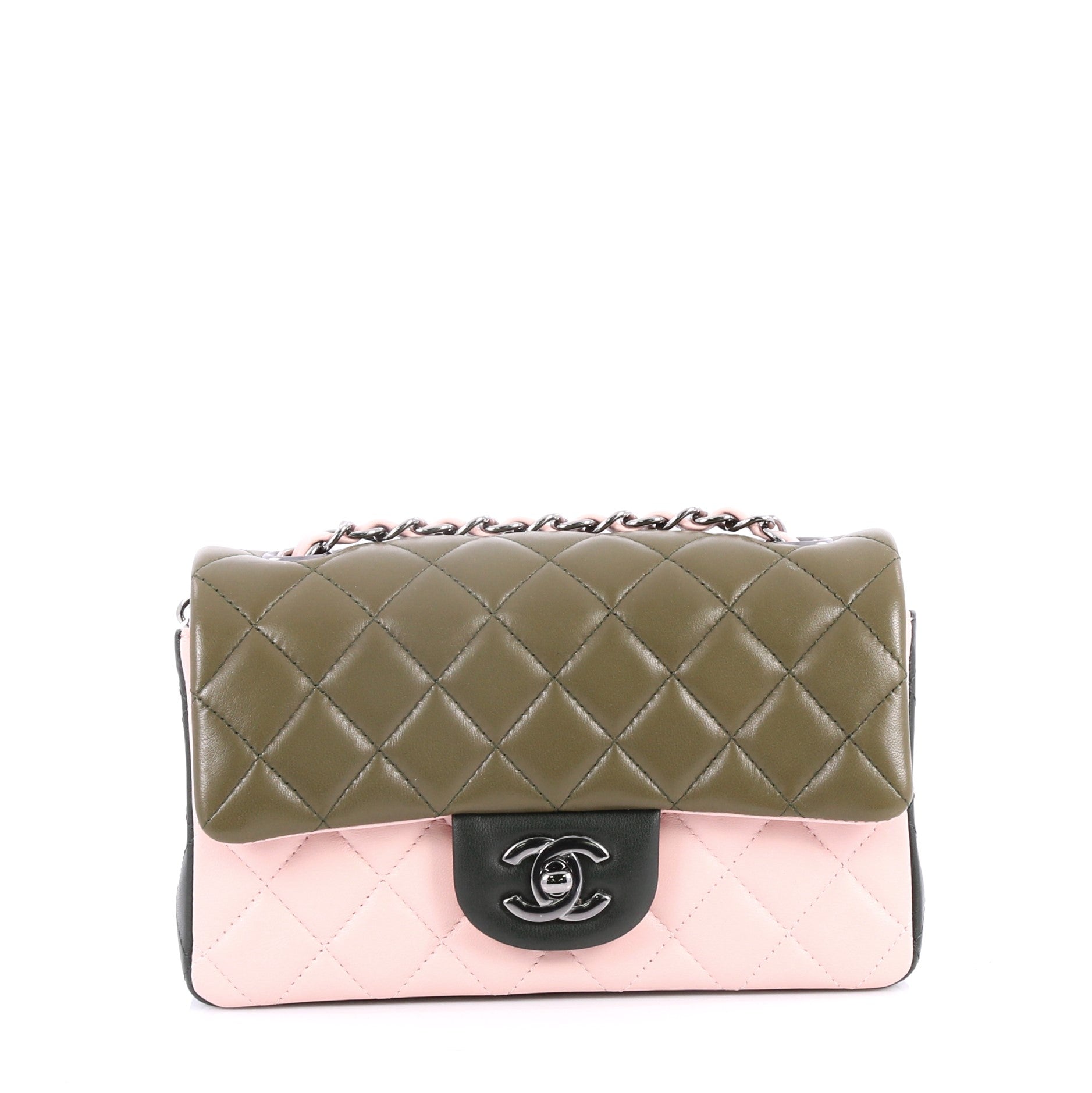 Tricolor Classic Single Flap Bag Quilted Lambskin Mini