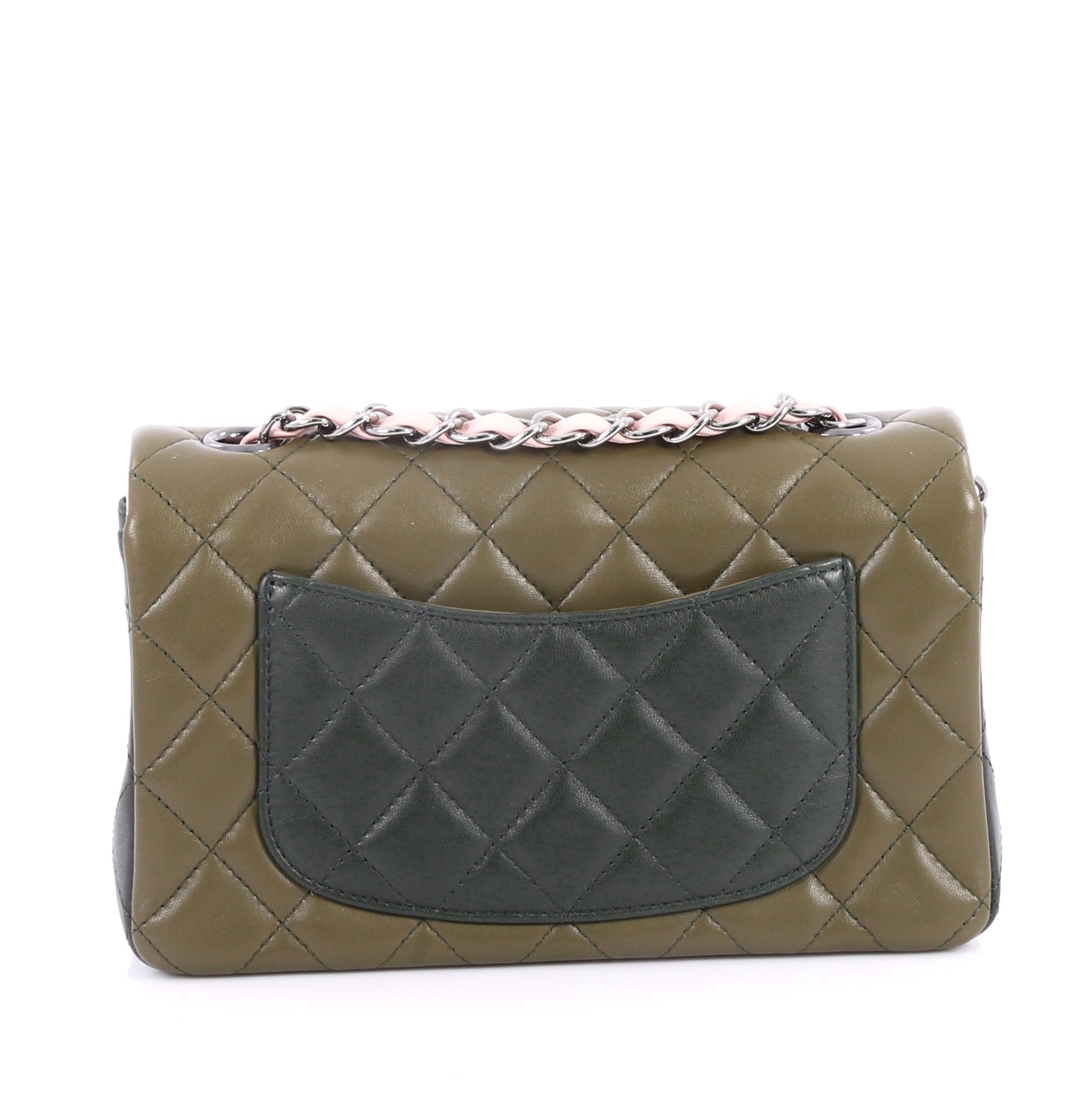 Tricolor Classic Single Flap Bag Quilted Lambskin Mini
