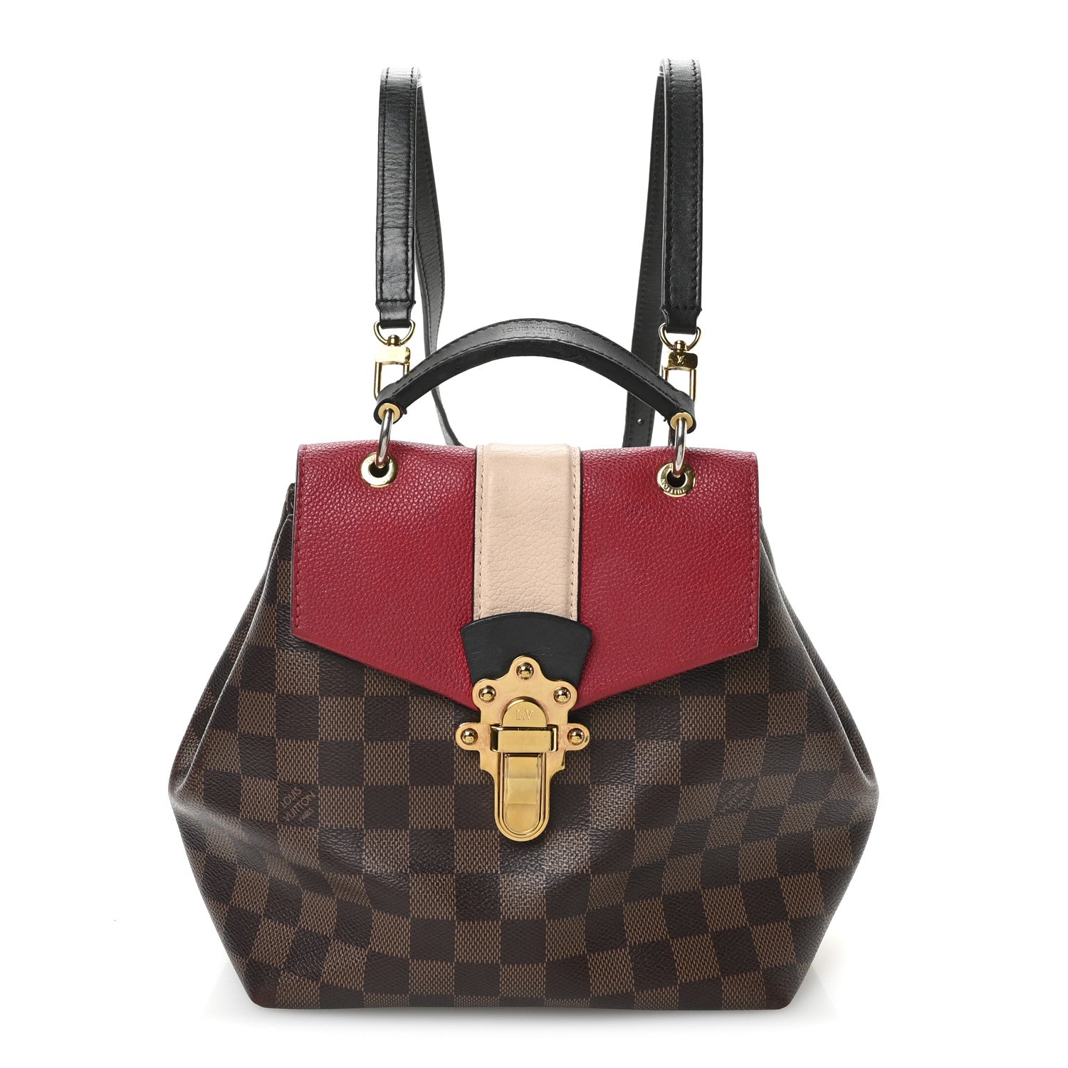 Damier Ebene Clapton Backpack Scarlet