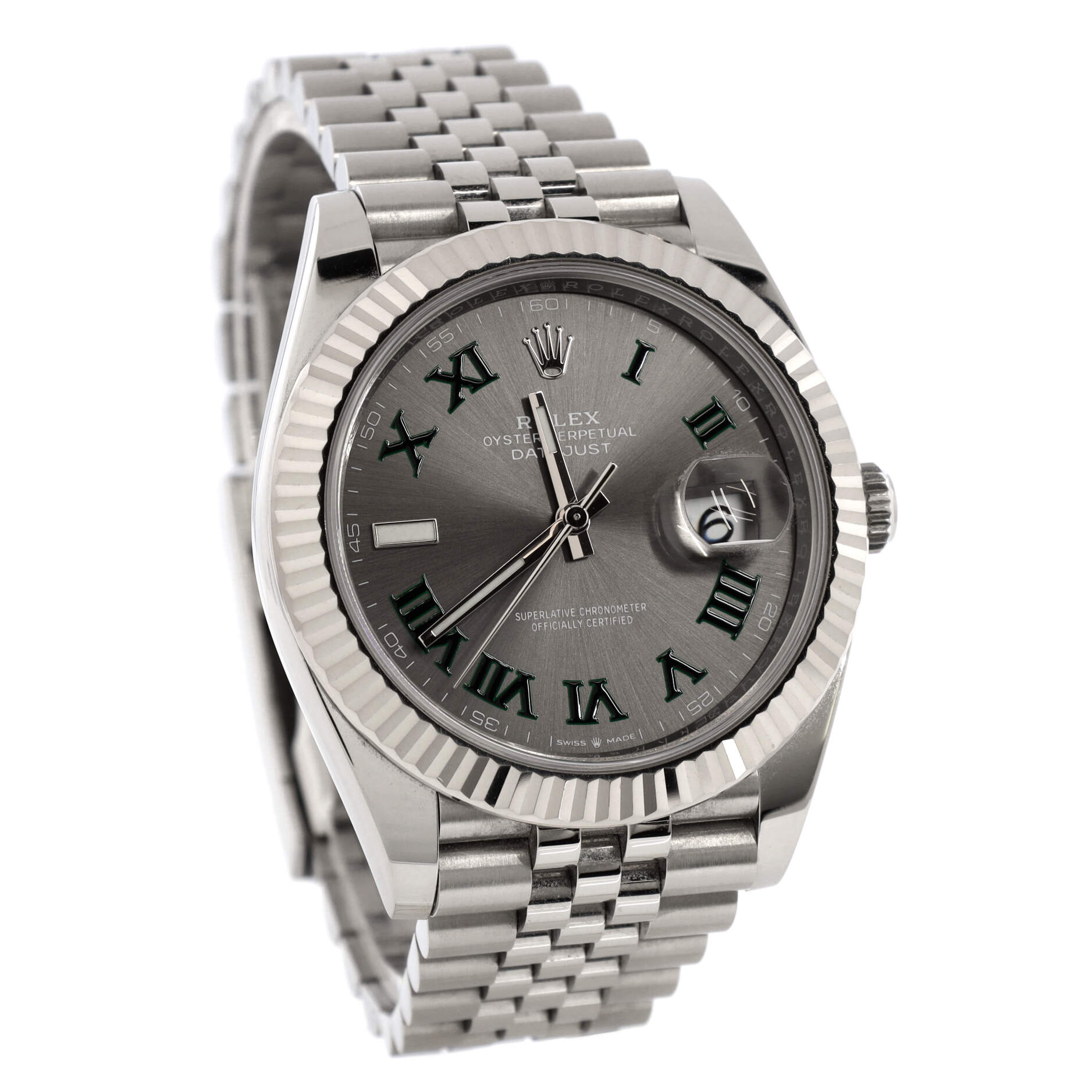 Oyster Perpetual Datejust Wimbledon Automatic Watch Stainless Steel and White Gold 41