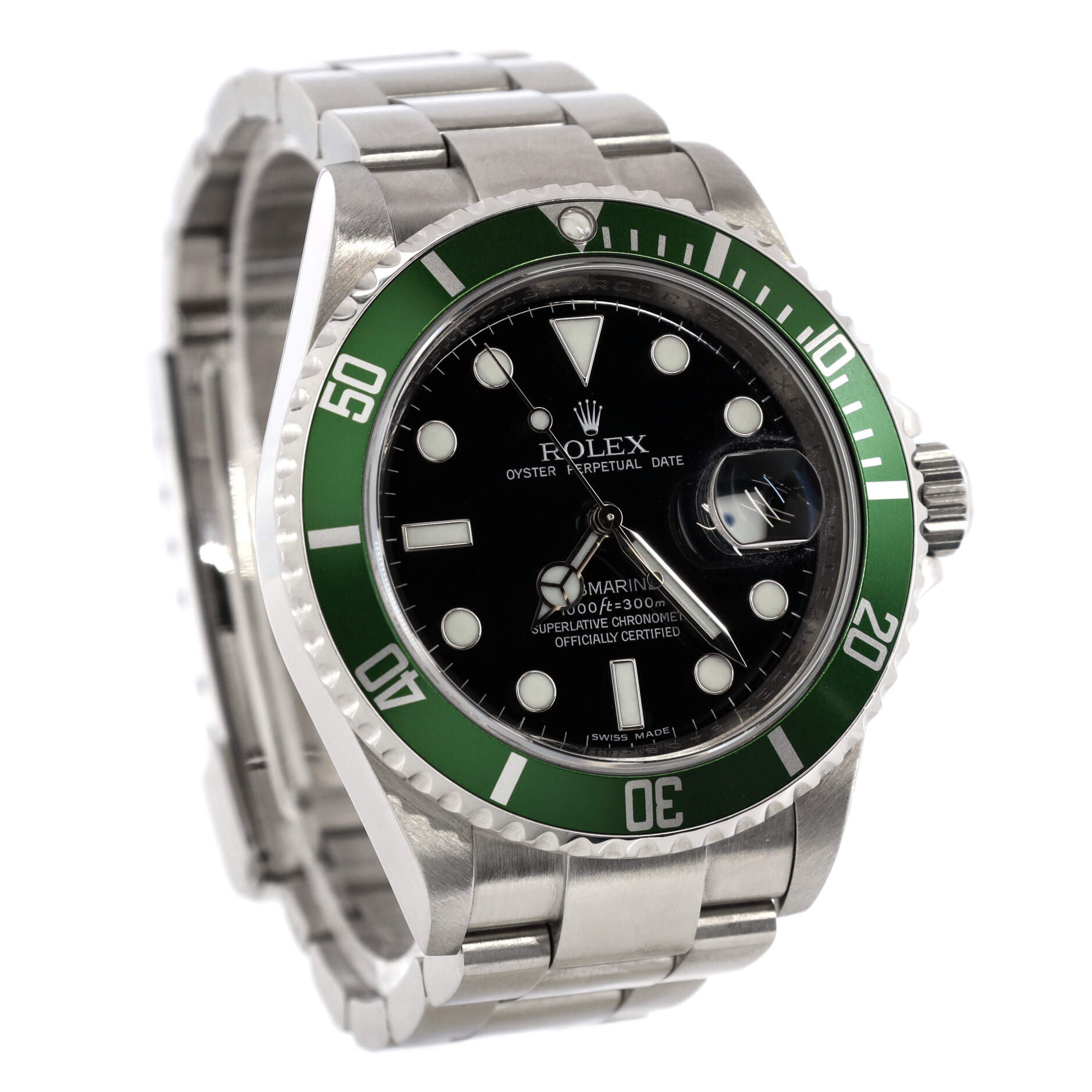Oyster Perpetual Submariner Kermit Date Automatic Watch Stainless Steel 40