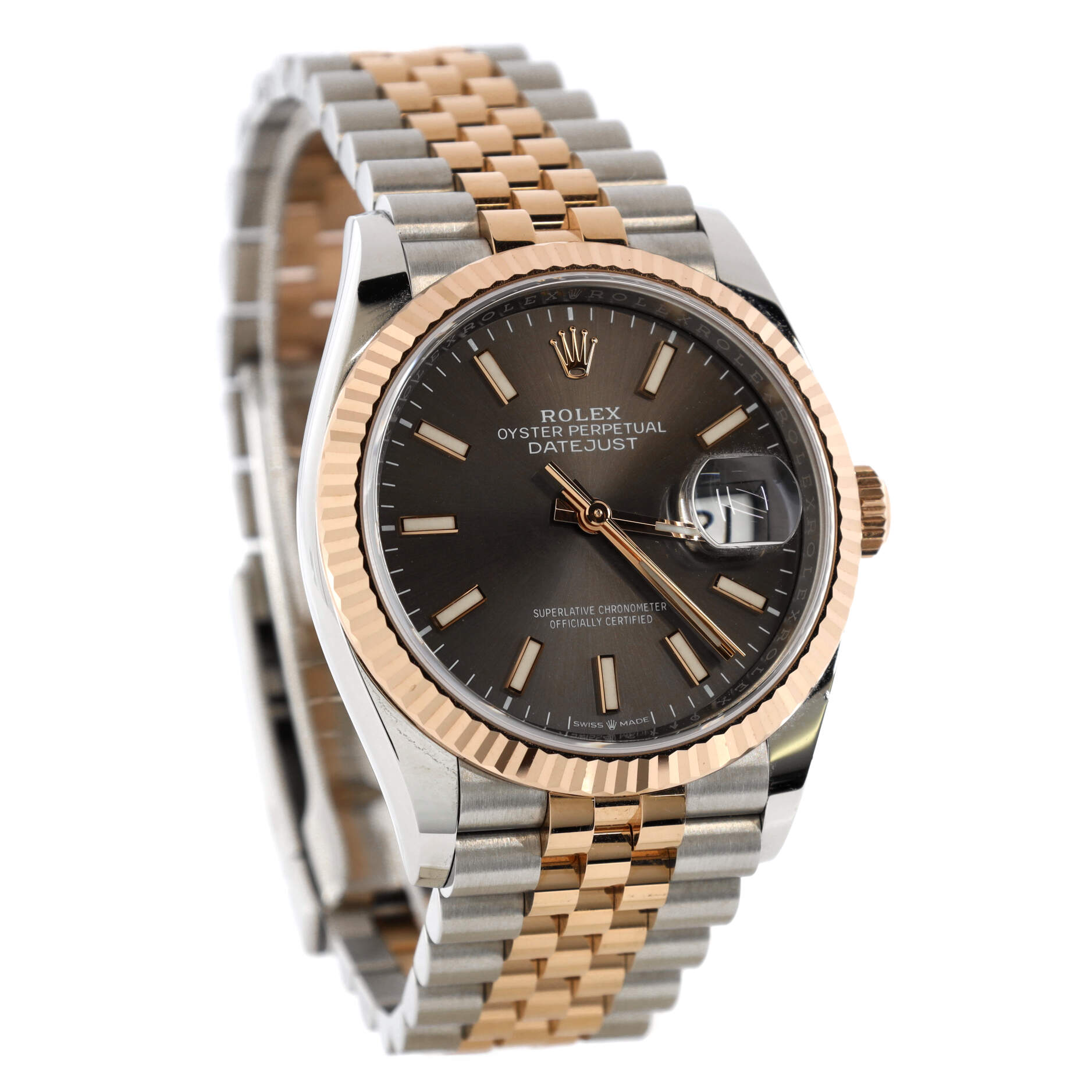Oyster Perpetual Datejust Slate Automatic Watch Stainless Steel and Rose Gold 36