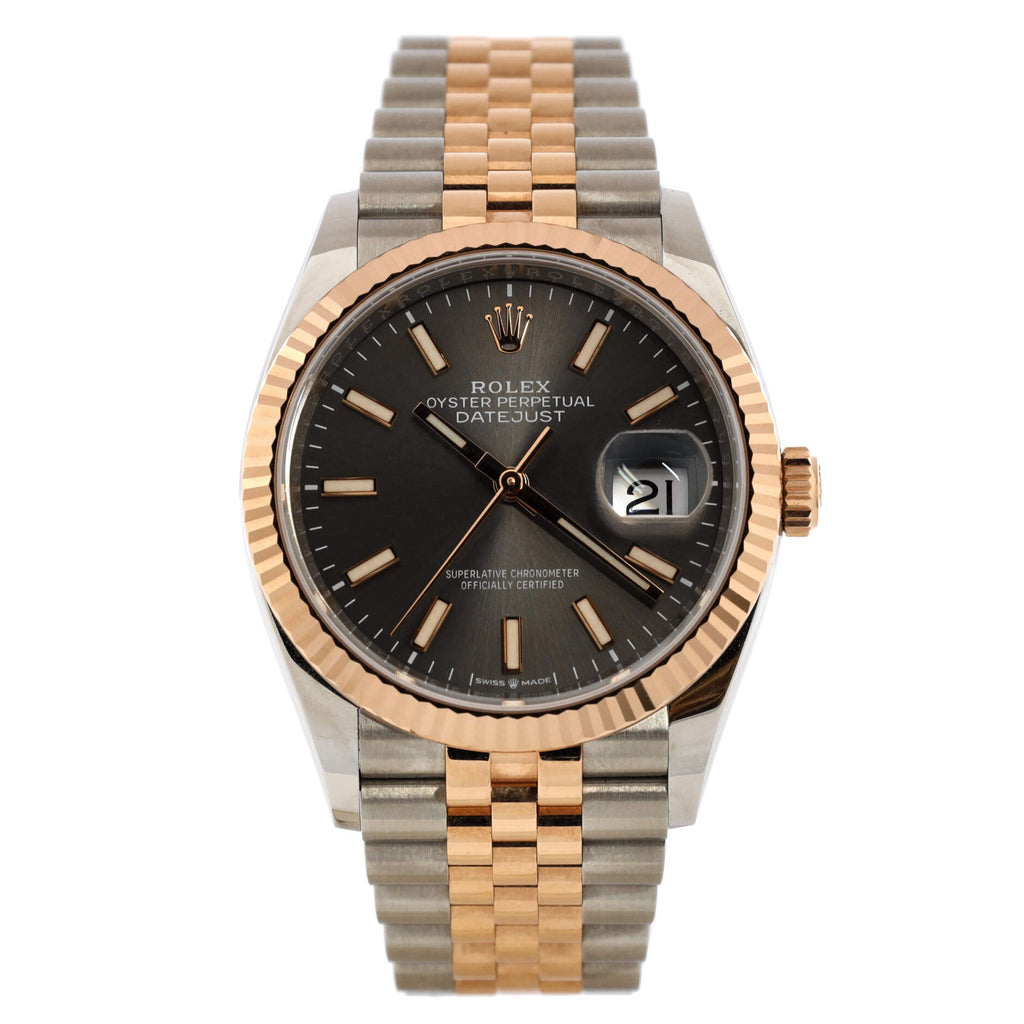 Oyster Perpetual Datejust Slate Automatic Watch Stainless Steel and Rose Gold 36