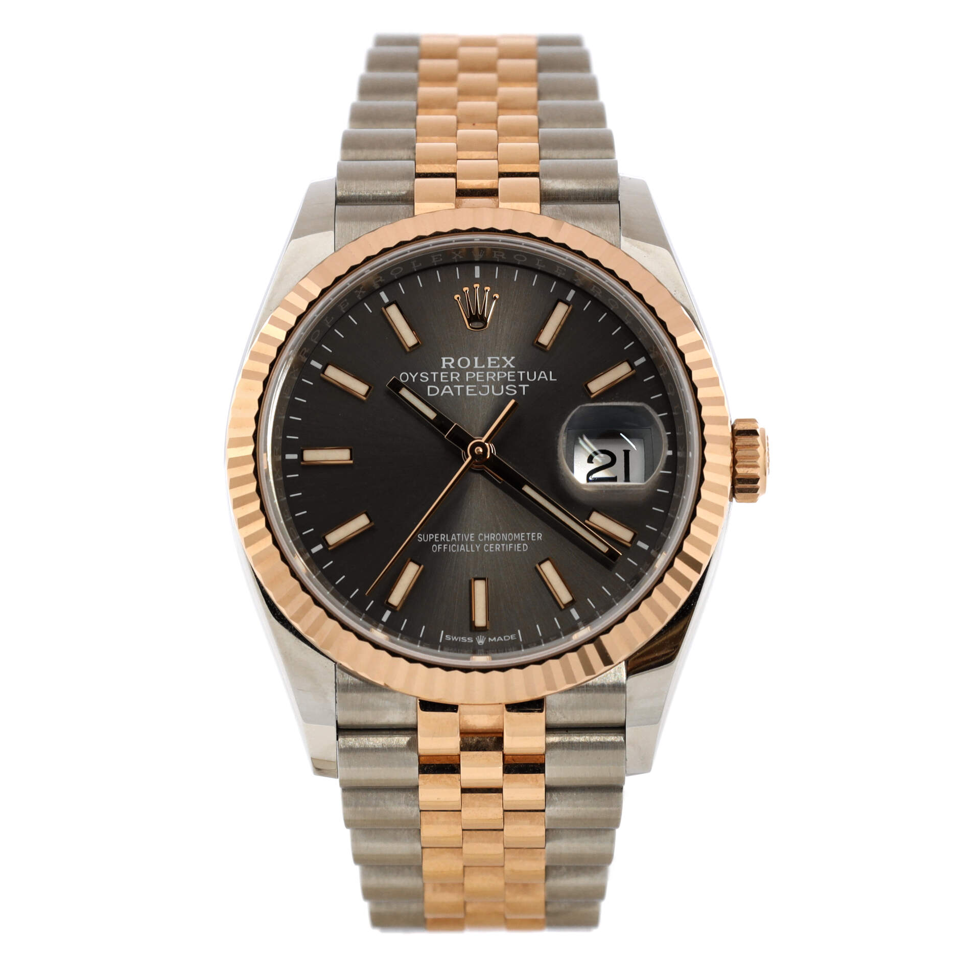 Oyster Perpetual Datejust Slate Automatic Watch Stainless Steel and Rose Gold 36