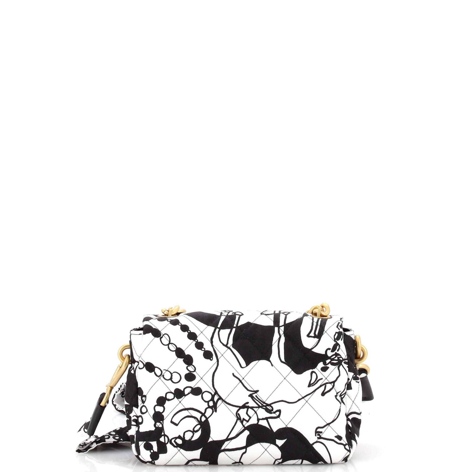 Deer Coco Flap Bag Quilted Printed Canvas Mini
