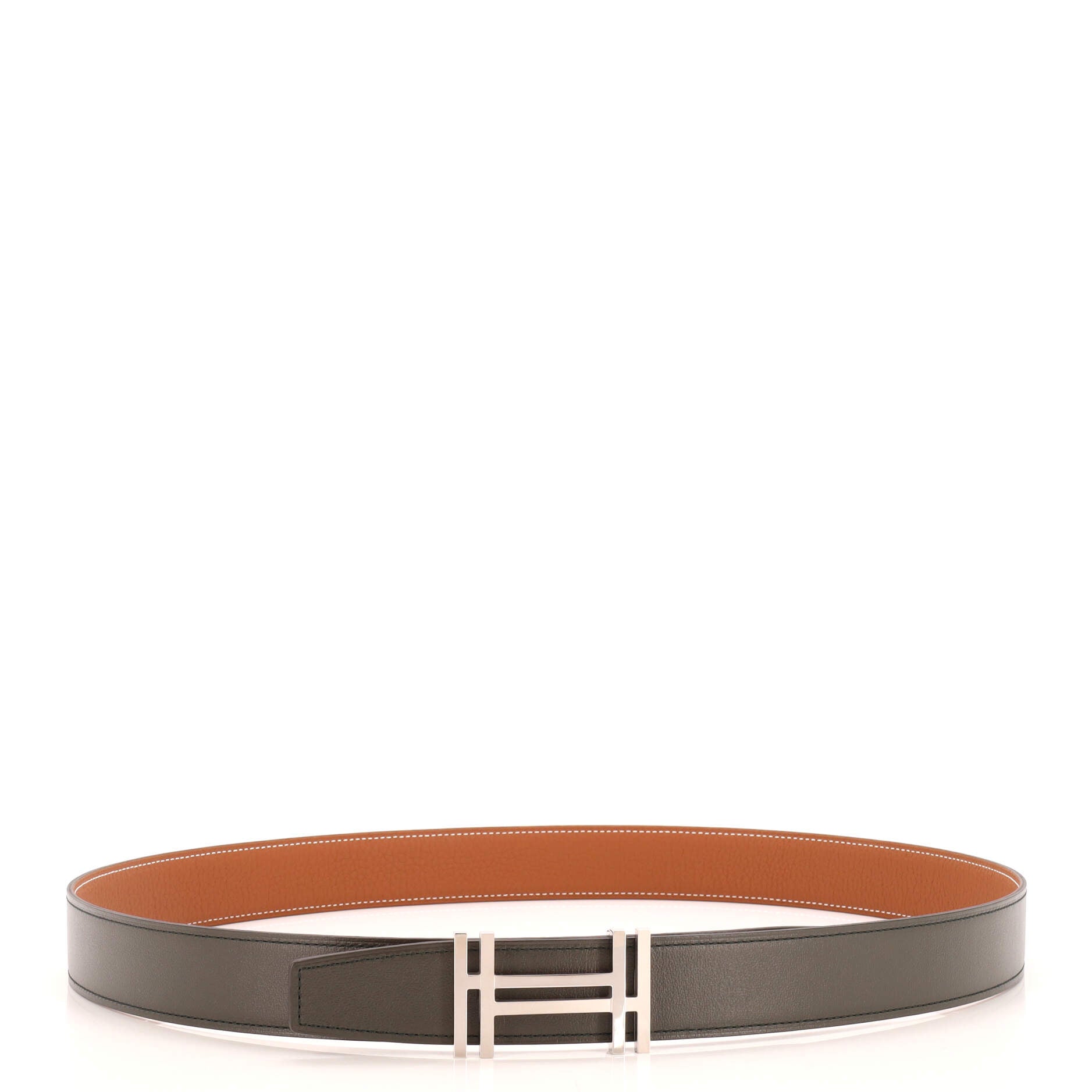 H Au Carre Reversible Belt Leather Medium 105