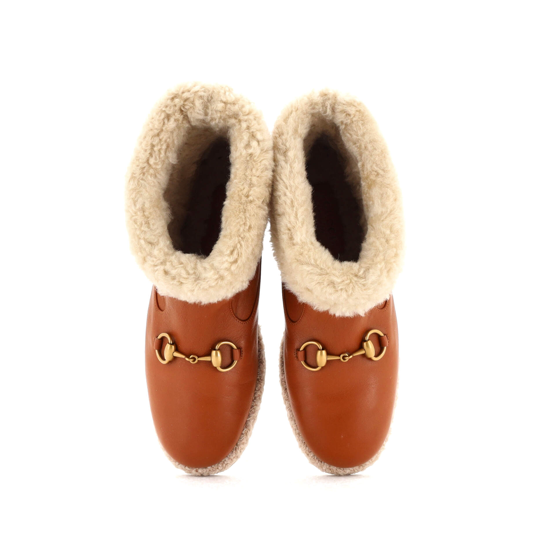 Women's Fria Horsebit Ankle Boots Leather with Shearling