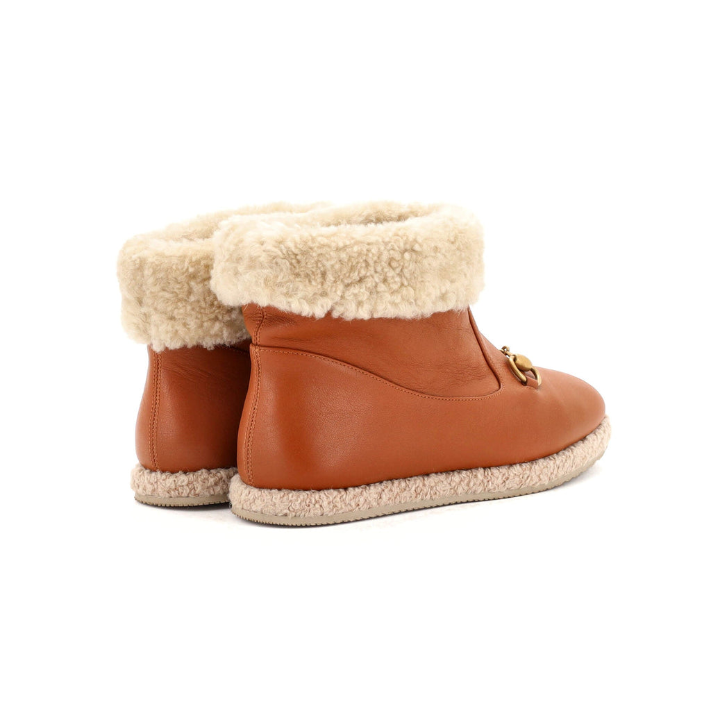Women's Fria Horsebit Ankle Boots Leather with Shearling