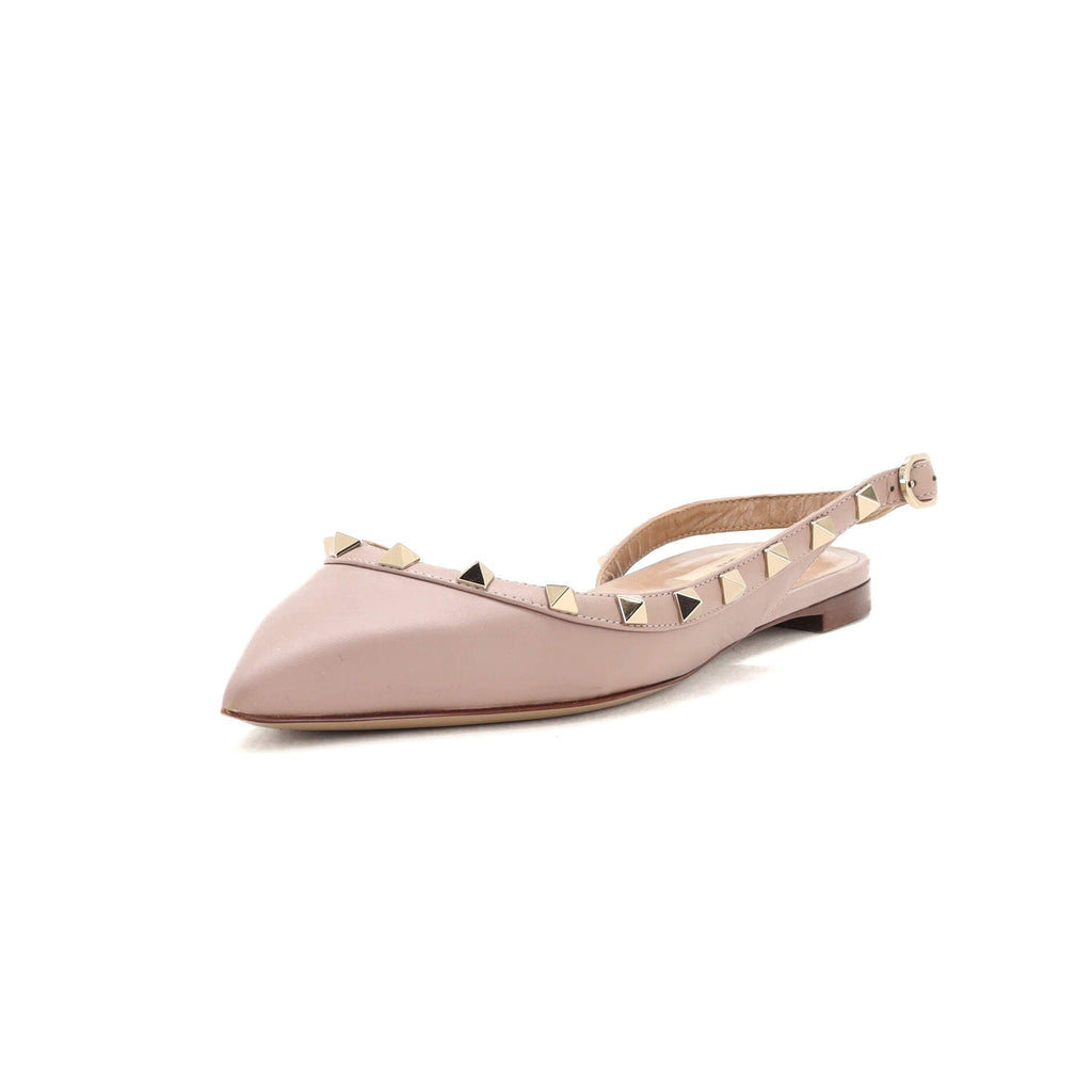 Women's Rockstud Flat Mules Leather