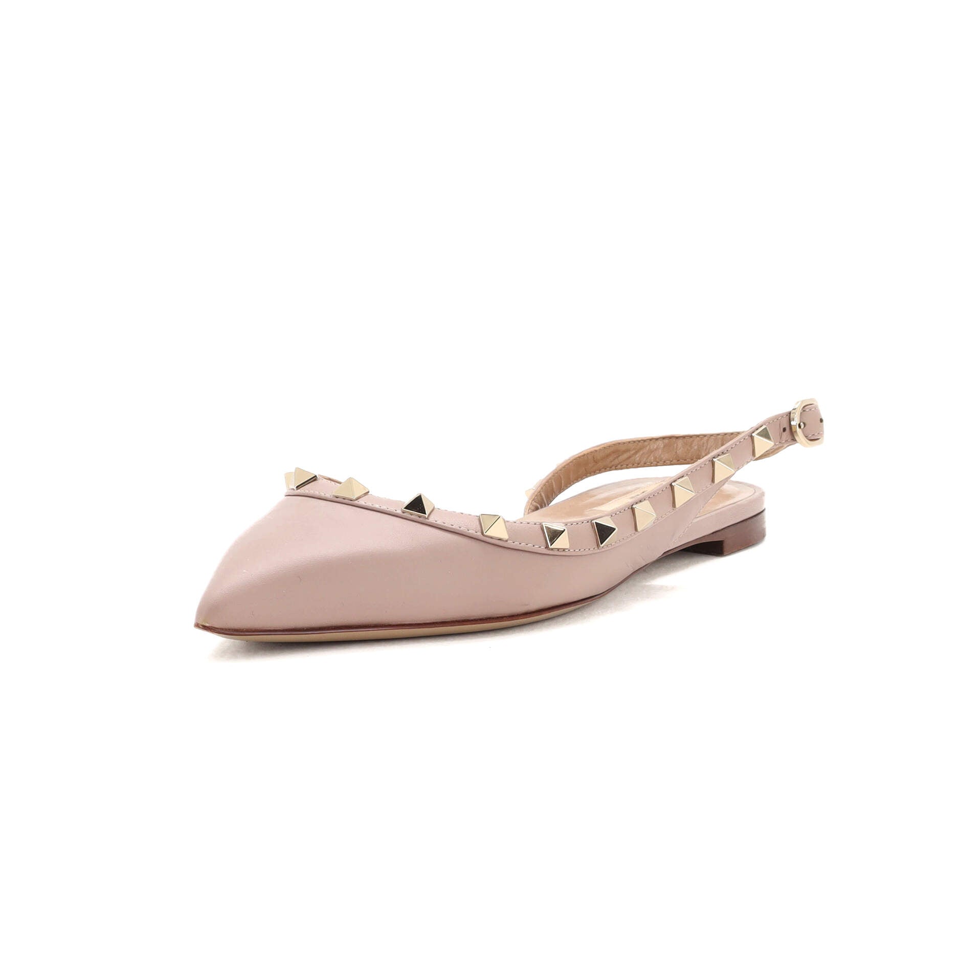 Women's Rockstud Flat Mules Leather