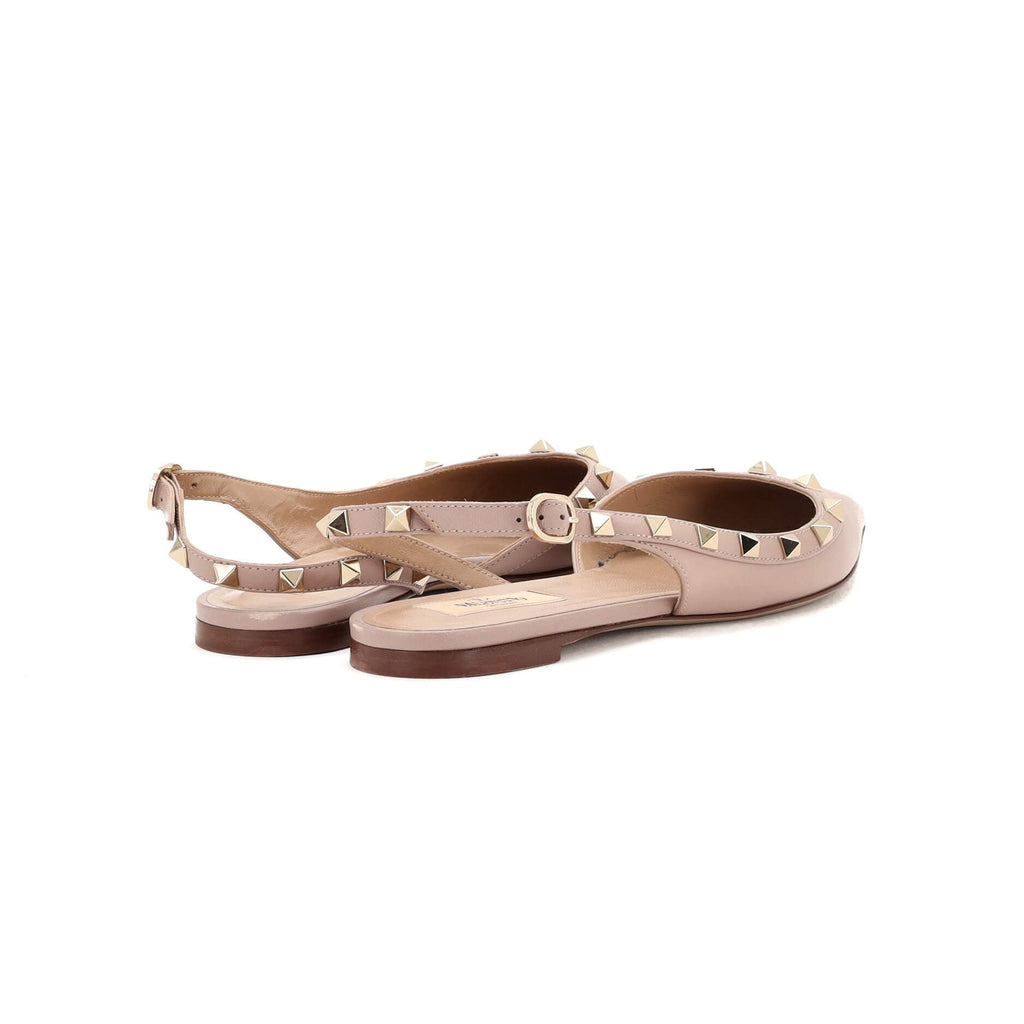 Women's Rockstud Flat Mules Leather
