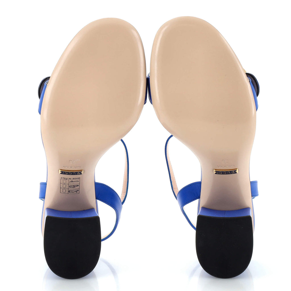 Women's GG Marmont Block Heel Sandals Leather