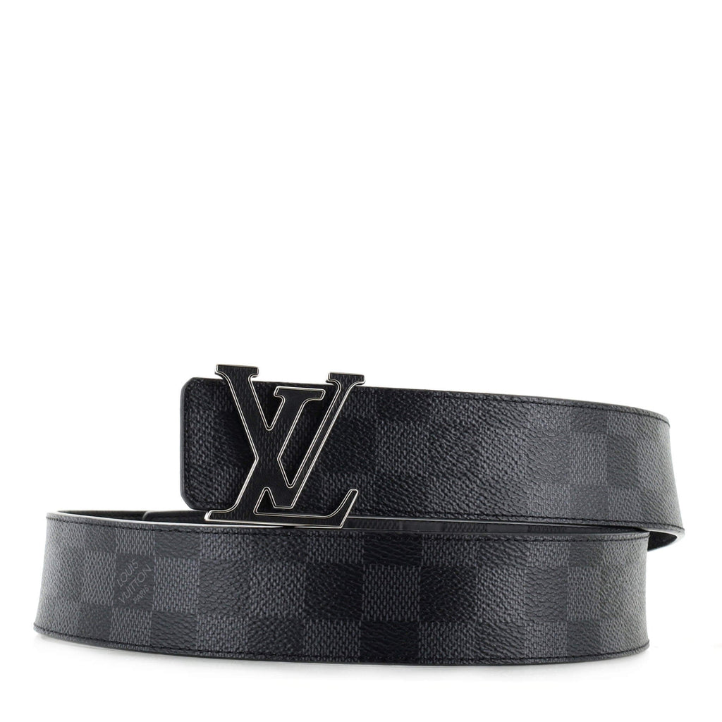 LV Initiales Reversible Belt Damier Graphite and Damier Infini Leather Wide 90