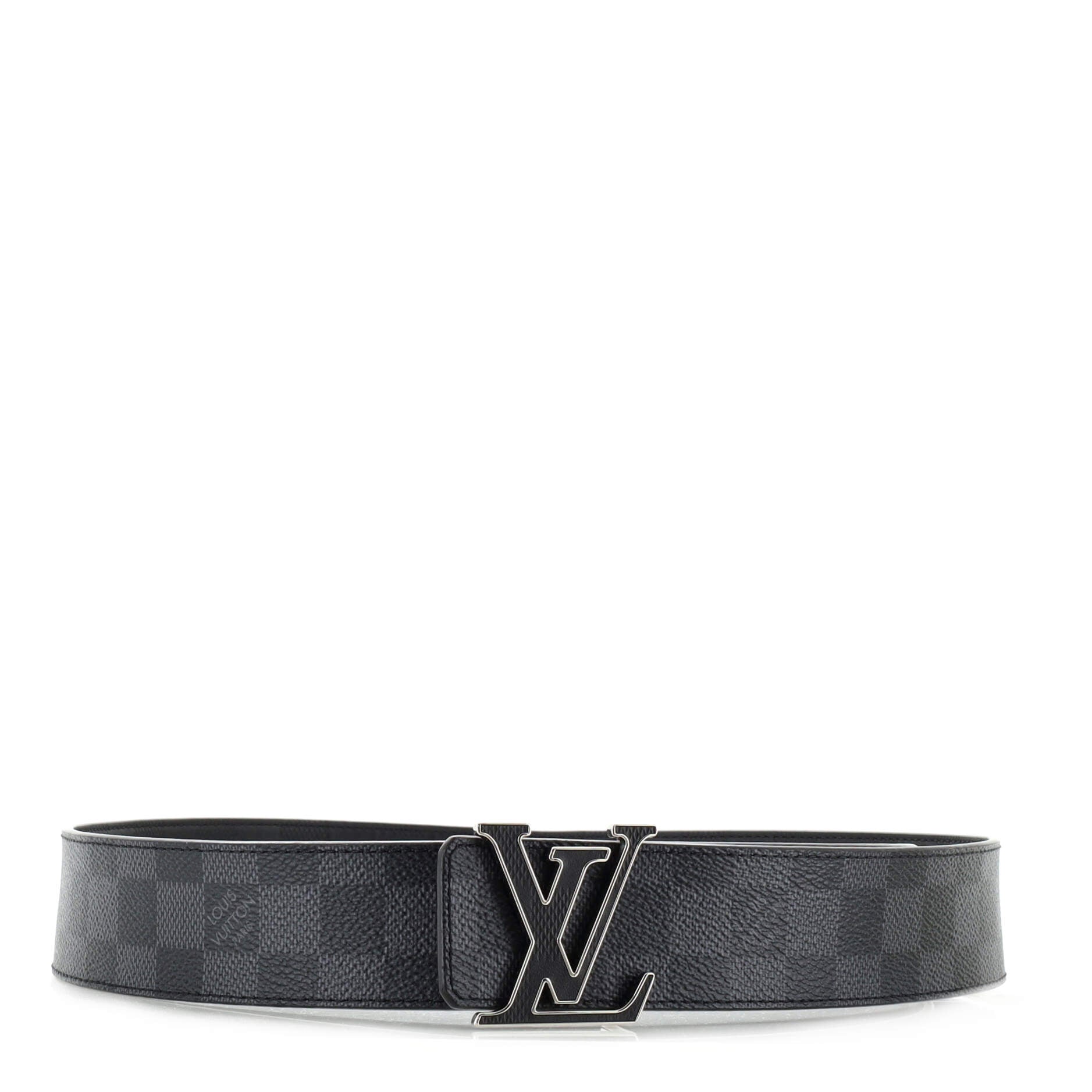 LV Initiales Reversible Belt Damier Graphite and Damier Infini Leather Wide 90