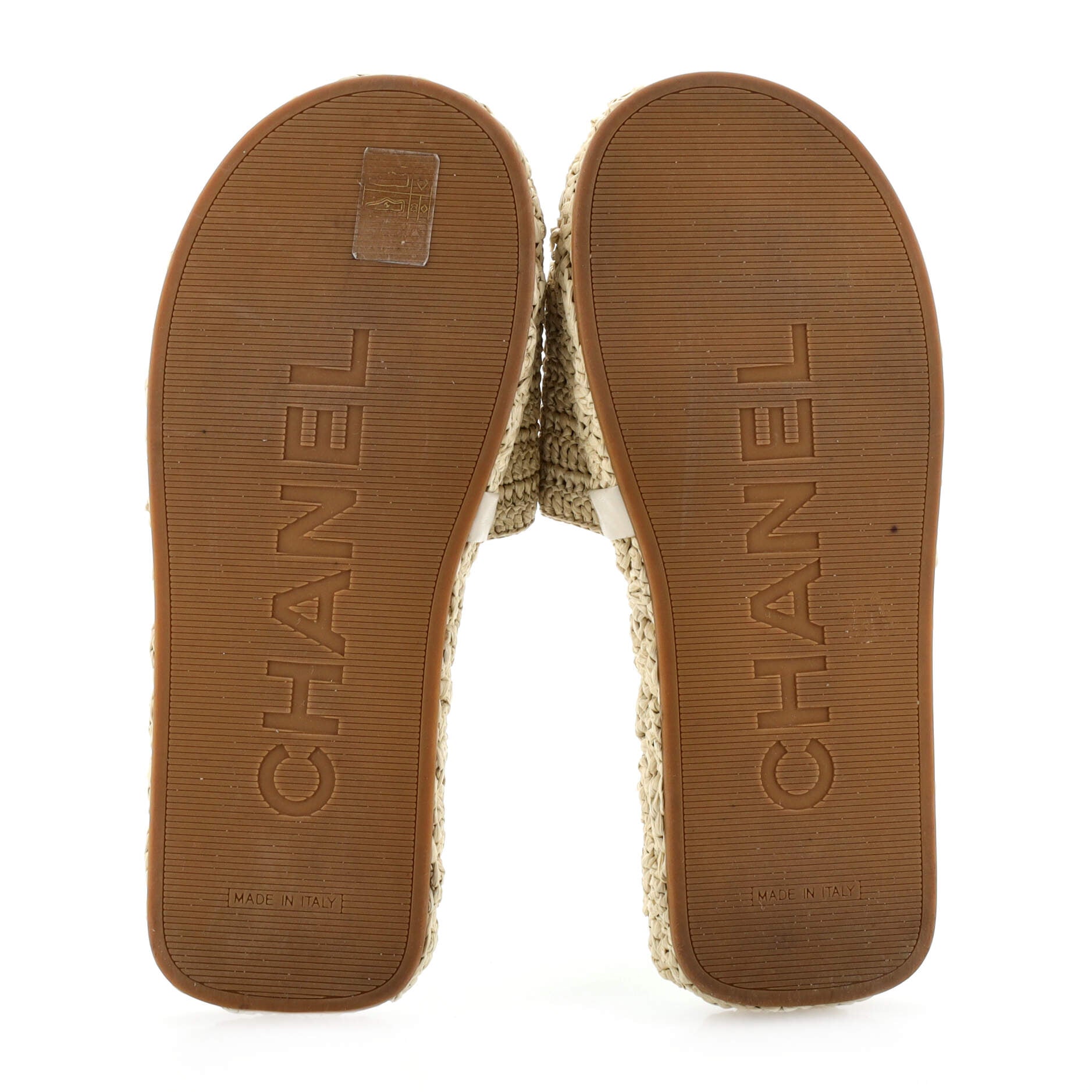 Women's CC Slide Mules Woven Raffia