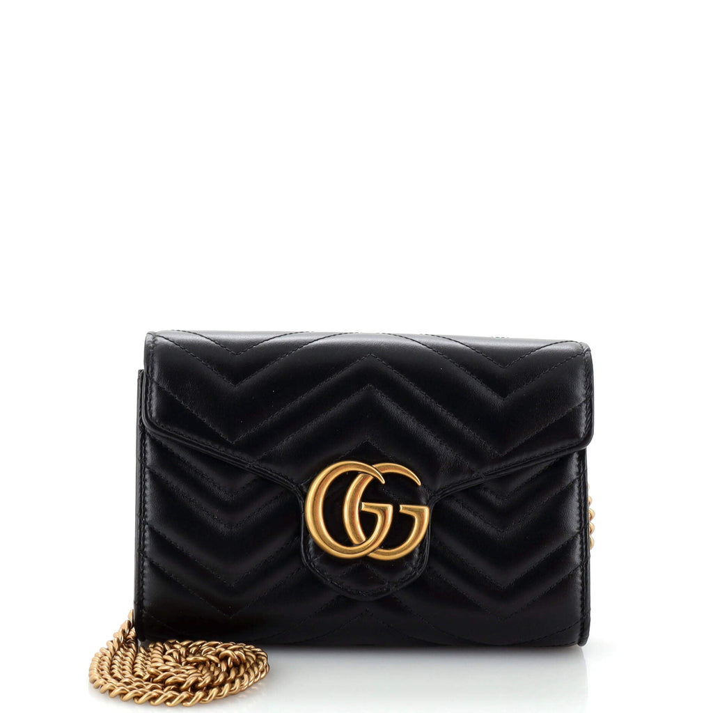 GG Marmont Chain Wallet Matelasse Leather Mini
