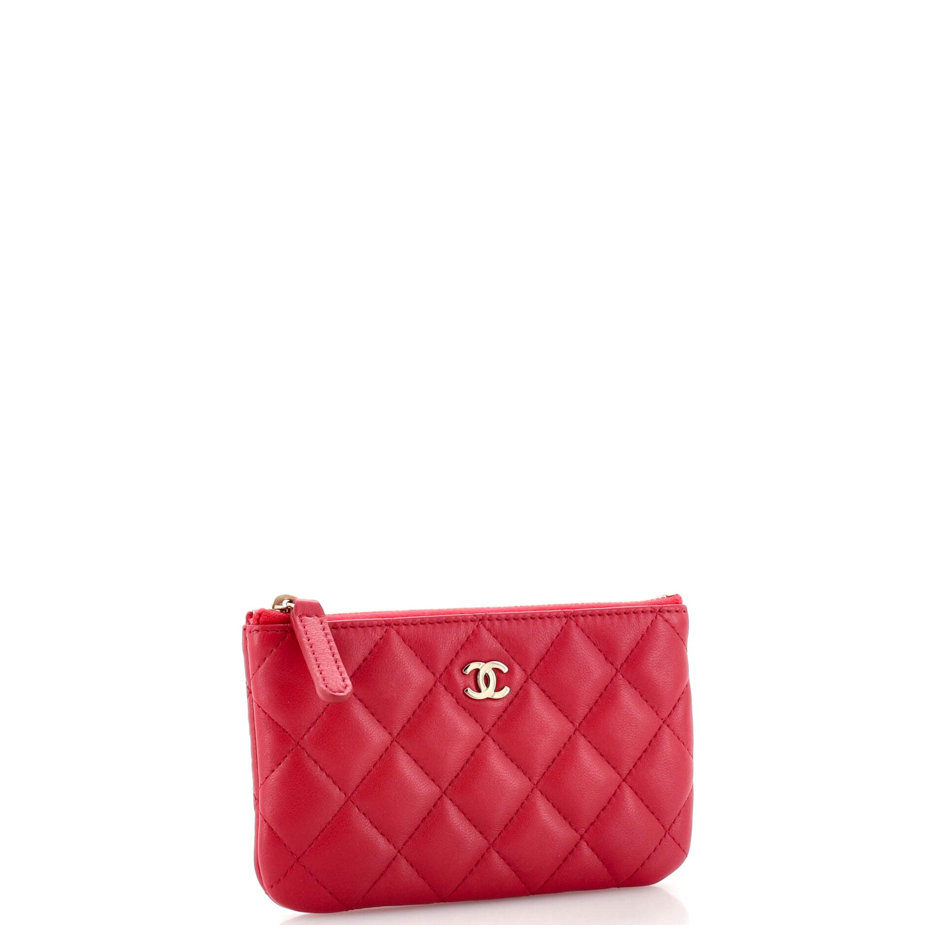 Classic O Case Pouch Quilted Lambskin Mini
