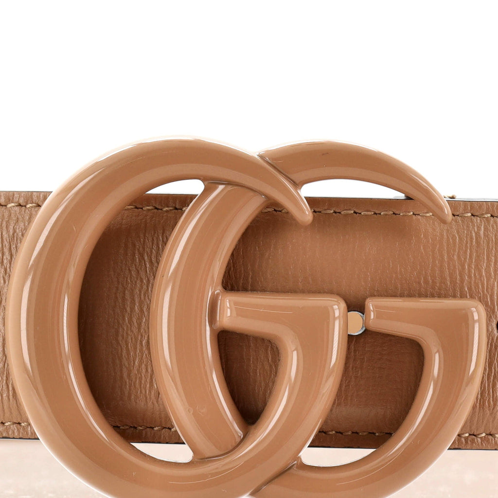 GG Marmont Monochrome Belt Leather with Enamel Wide