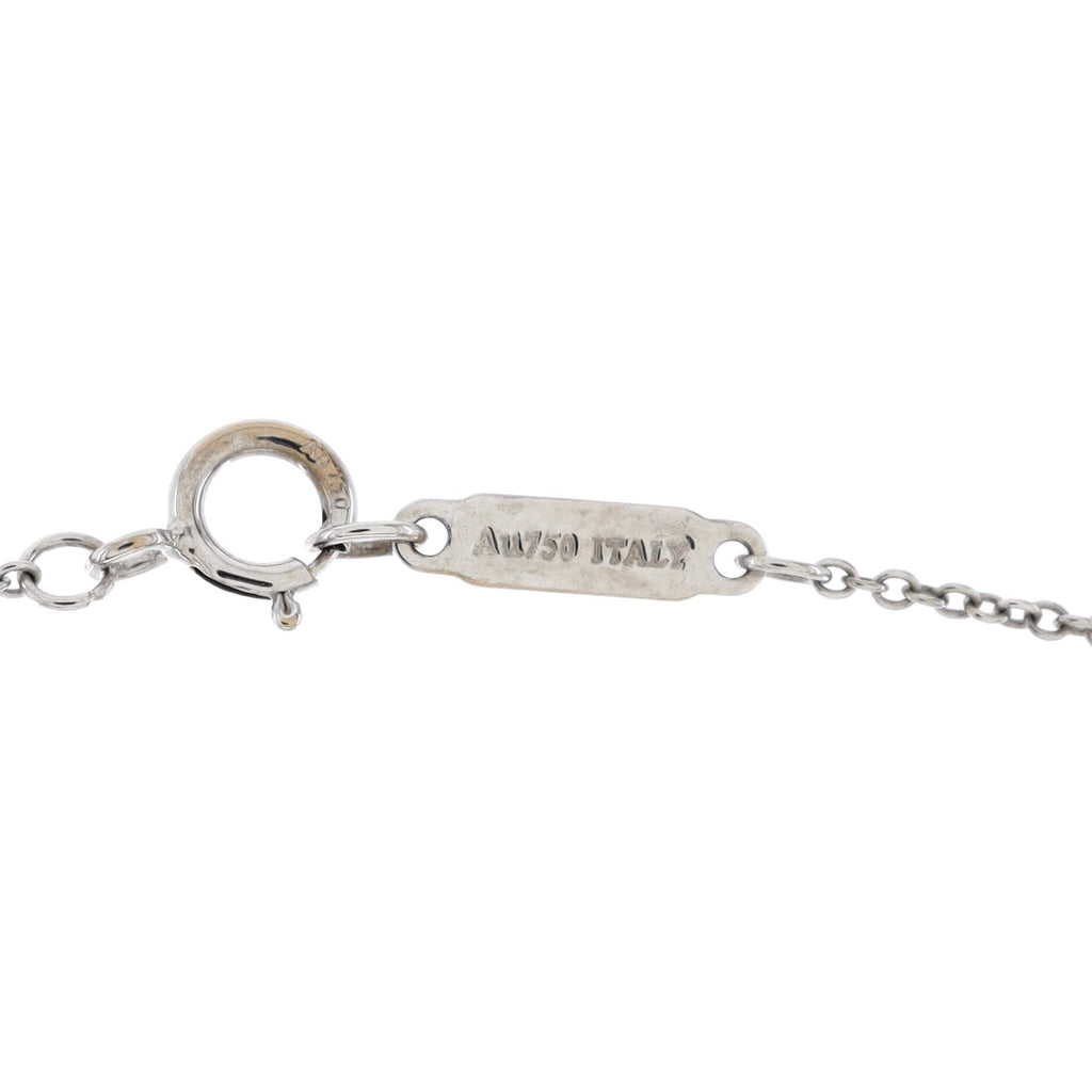T Smile Pendant Necklace 18K White Gold with Yellow Sapphires Small