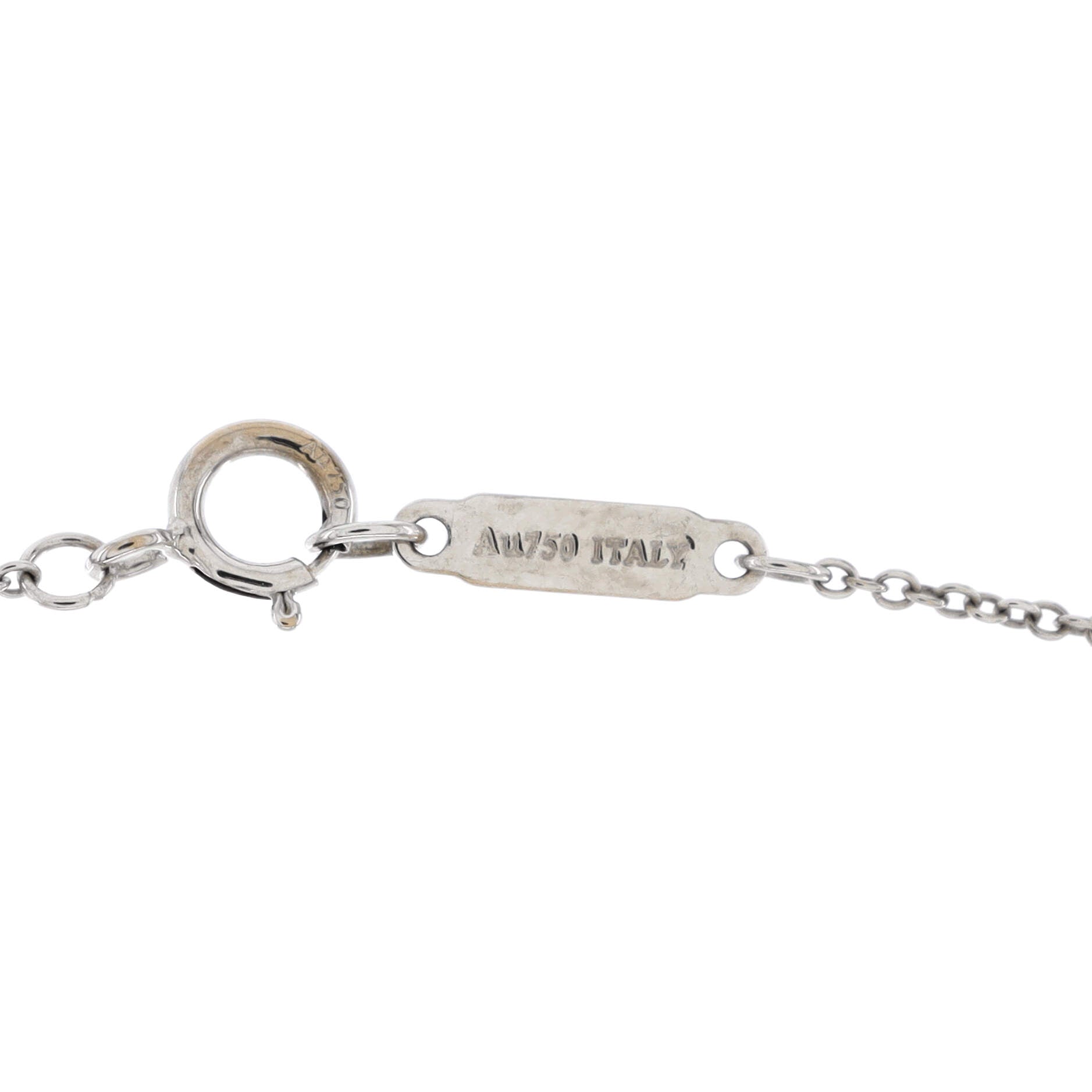 T Smile Pendant Necklace 18K White Gold with Yellow Sapphires Small