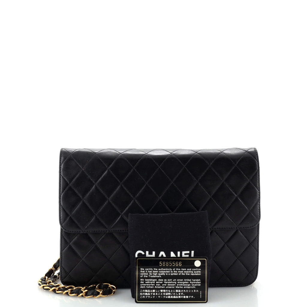 Vintage Clutch with Chain Quilted Leather Medium