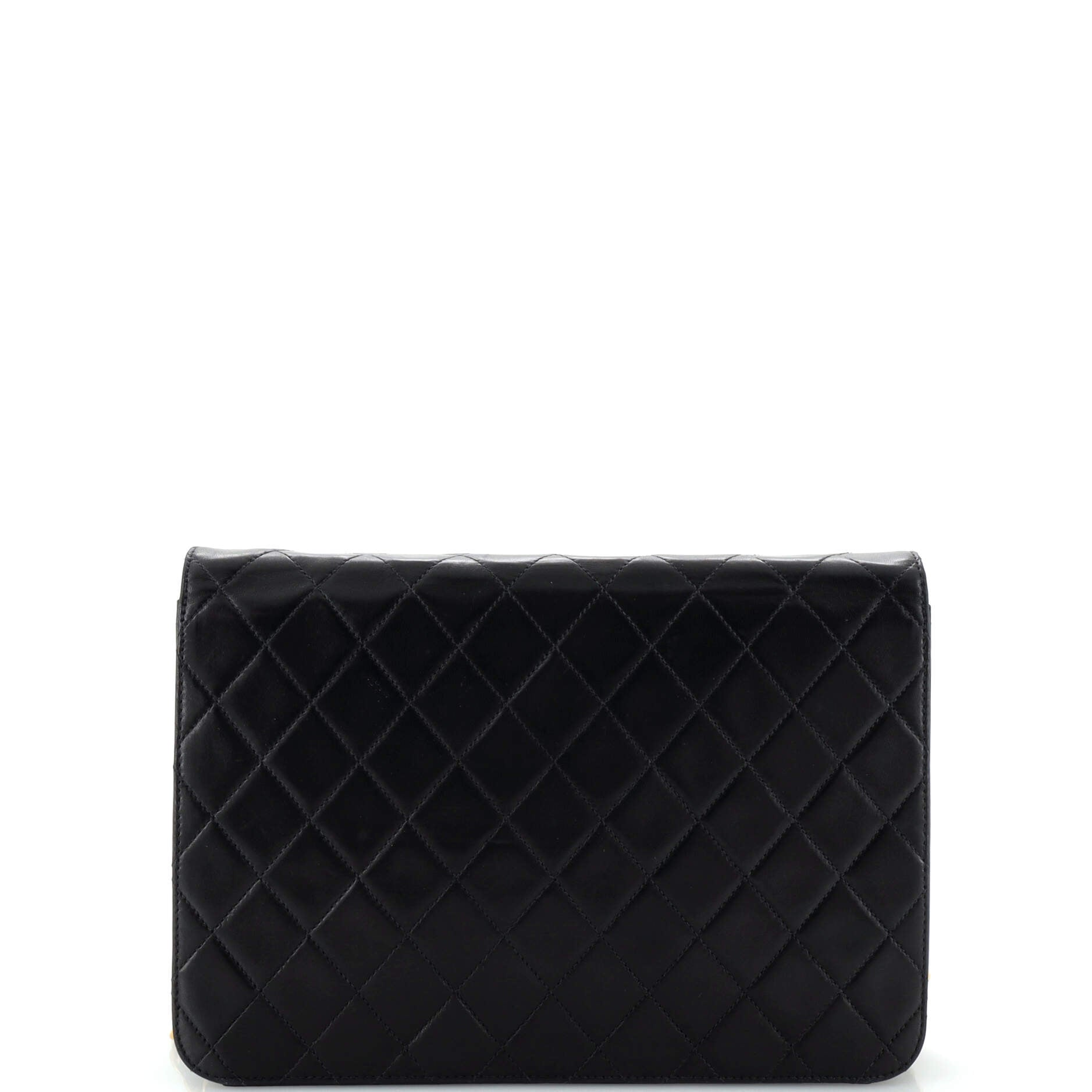 Vintage Clutch with Chain Quilted Leather Medium
