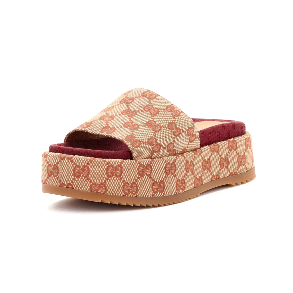 Women's Angelina Platform Slide Sandals GG Canvas