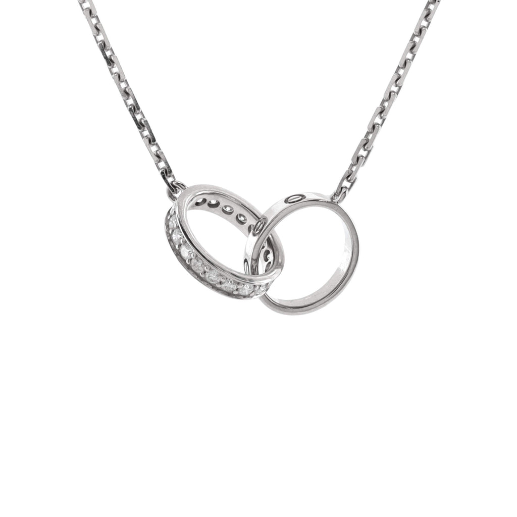 Love Interlocking Necklace 18K White Gold and Diamonds