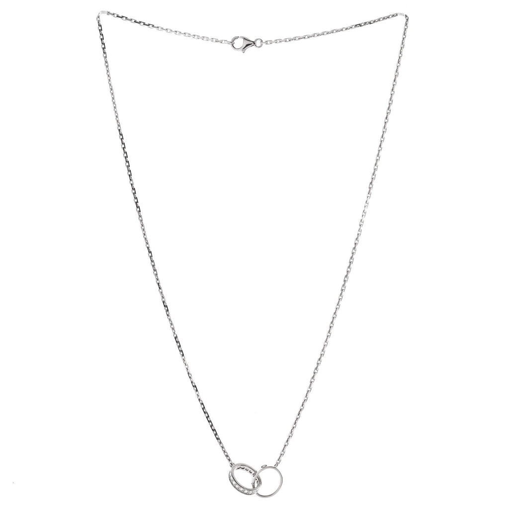 Love Interlocking Necklace 18K White Gold and Diamonds