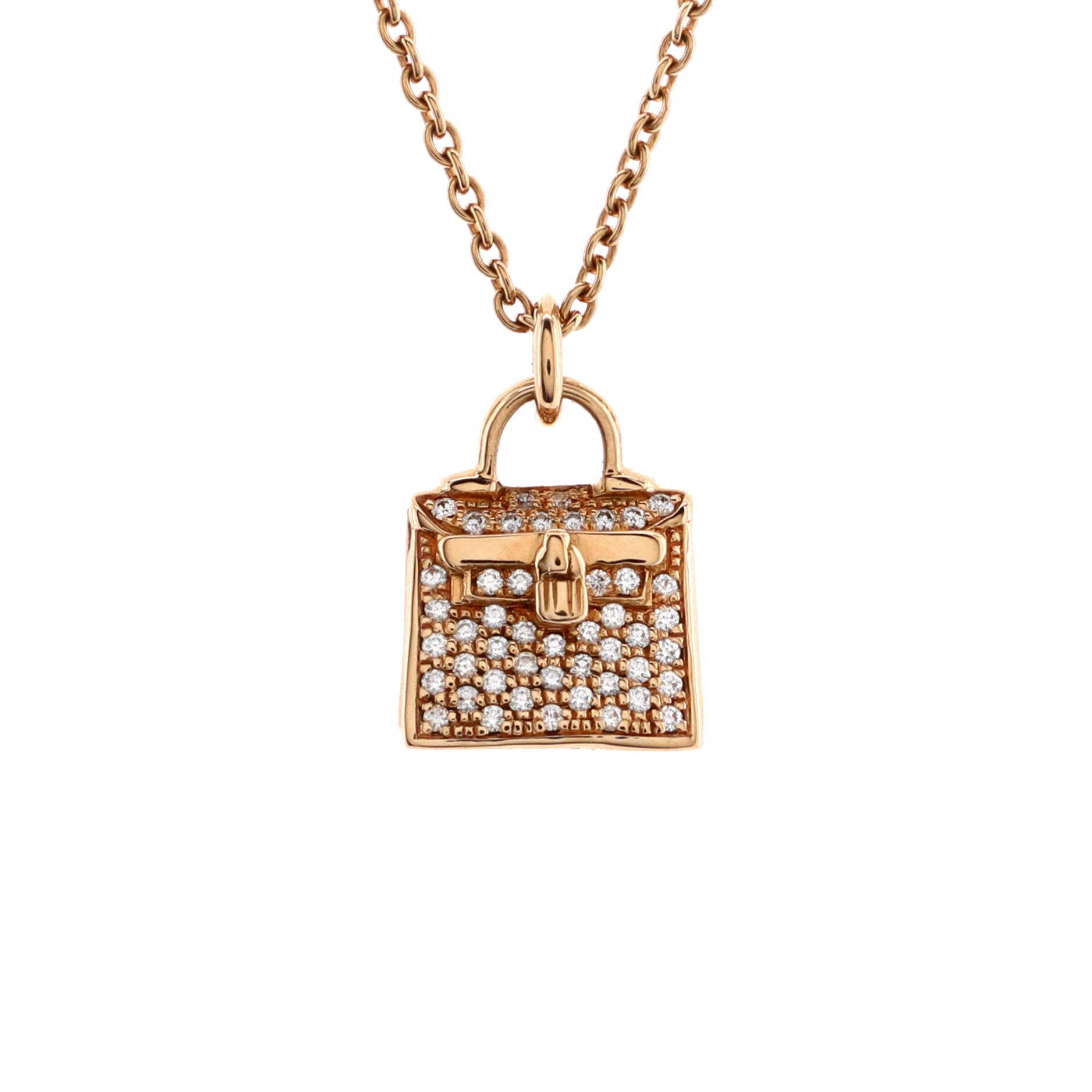 Kelly Amulette Pendant Necklace 18K Rose Gold and Diamonds