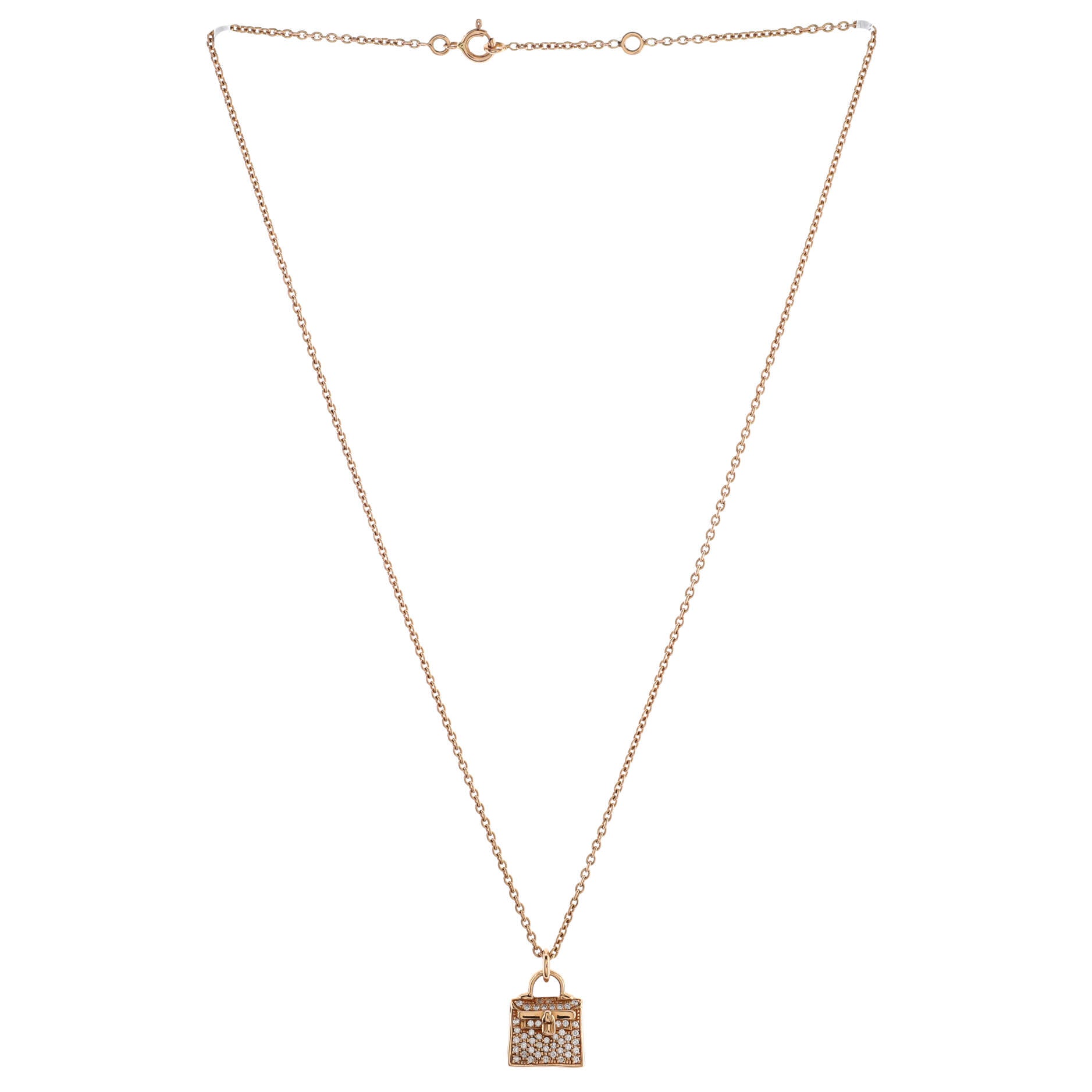 Kelly Amulette Pendant Necklace 18K Rose Gold and Diamonds