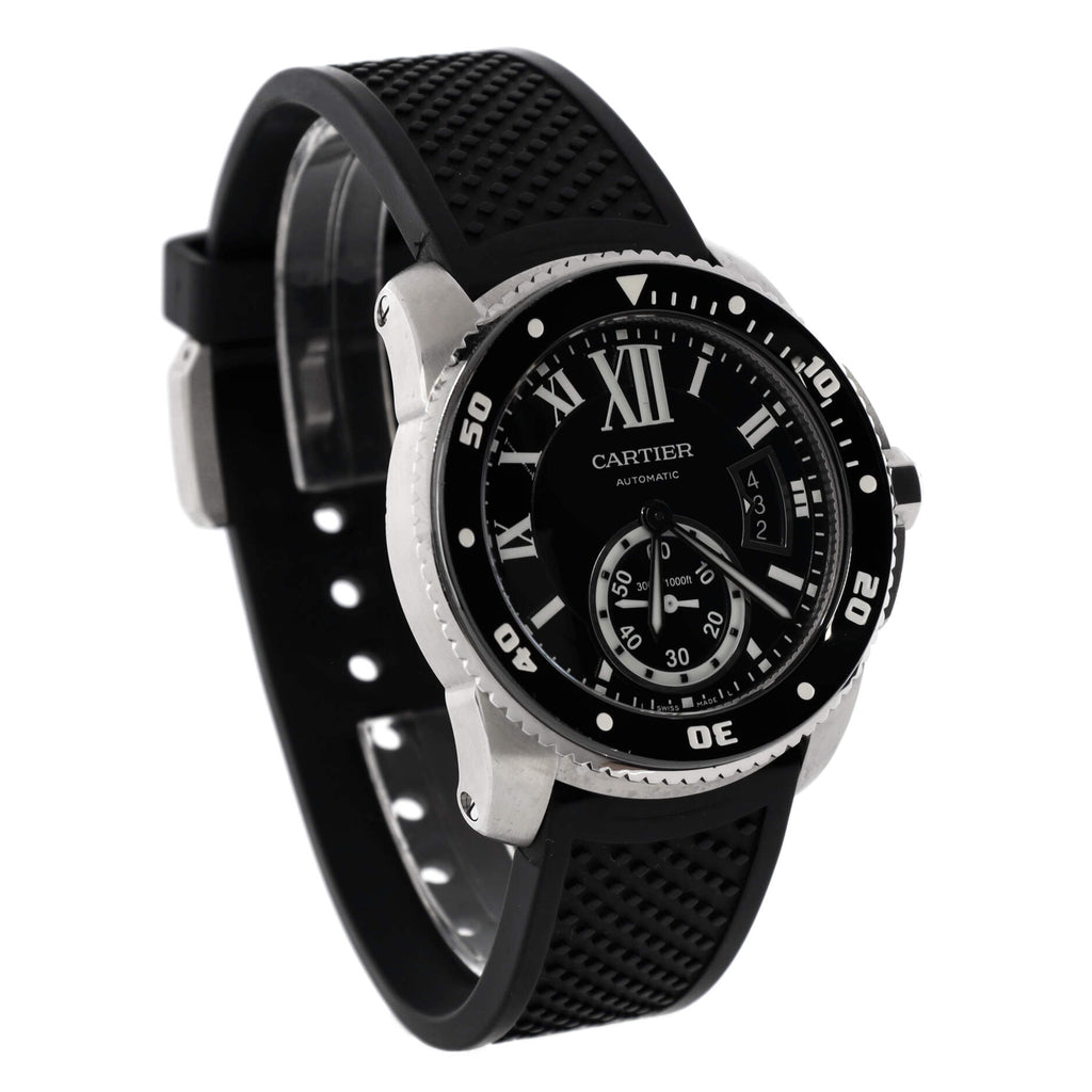 Calibre de Cartier Automatic Watch Stainless Steel and Rubber with Ceramic 42