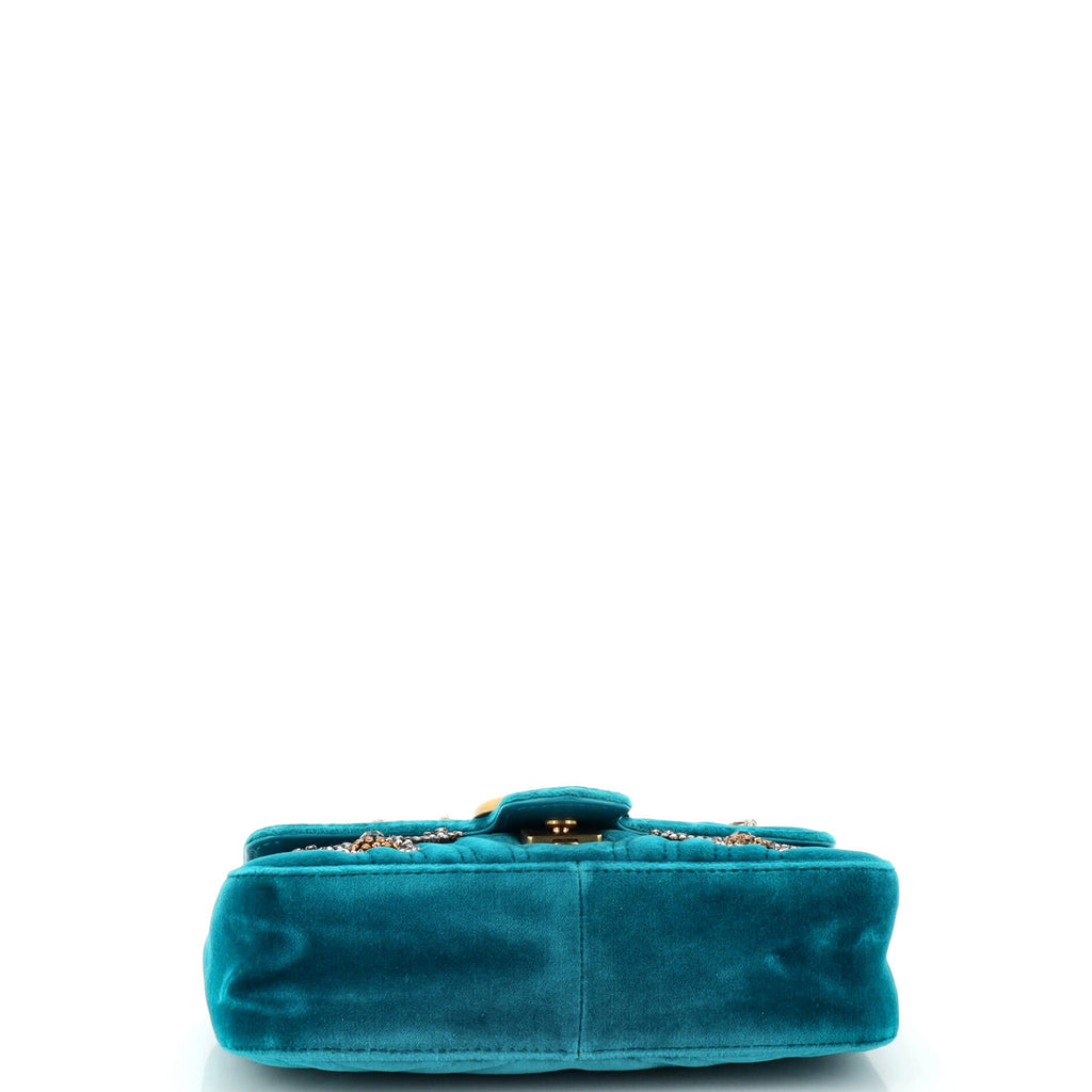 GG Marmont Flap Bag Embellished Matelasse Velvet Mini
