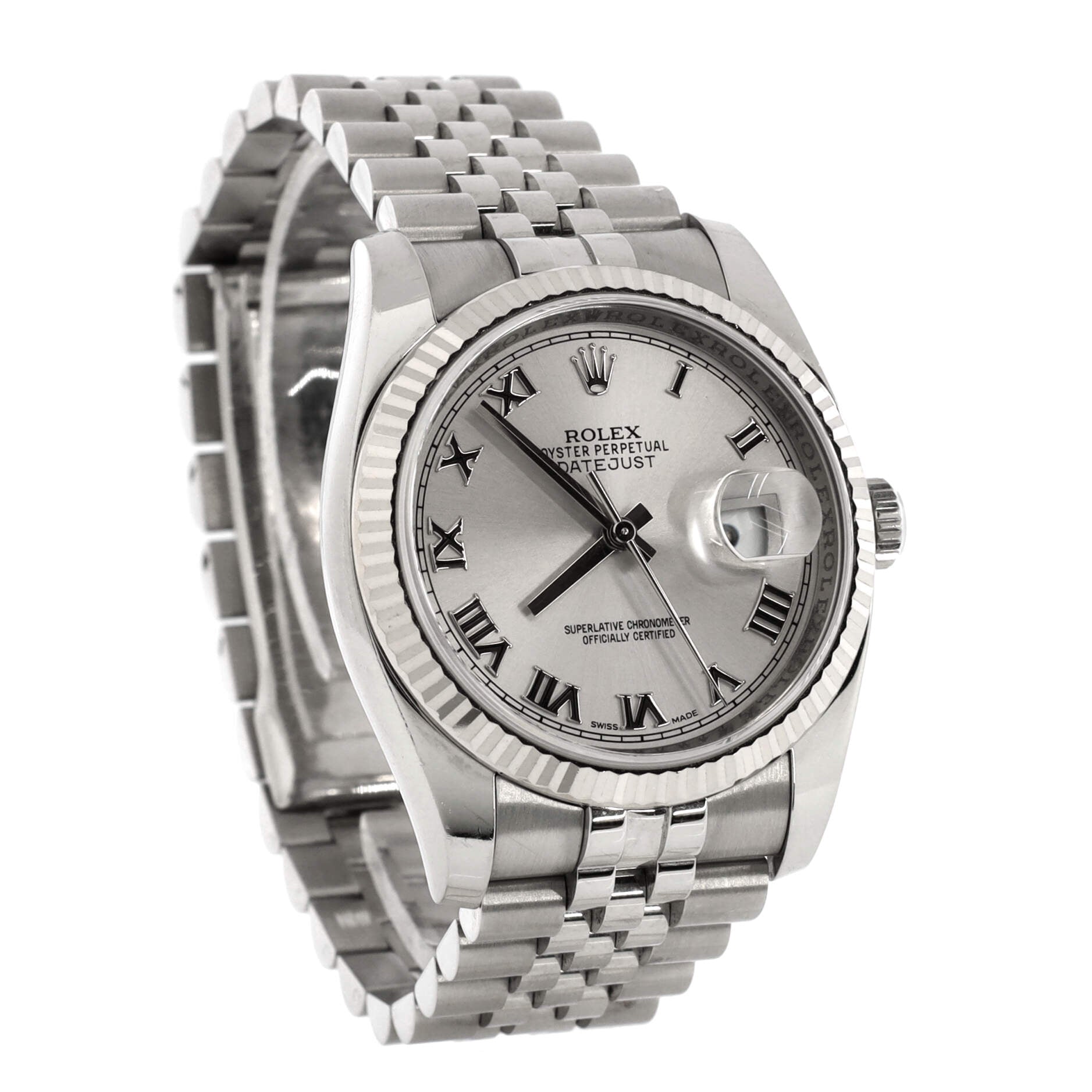 Oyster Perpetual Datejust Automatic Watch Stainless Steel and White Gold 36