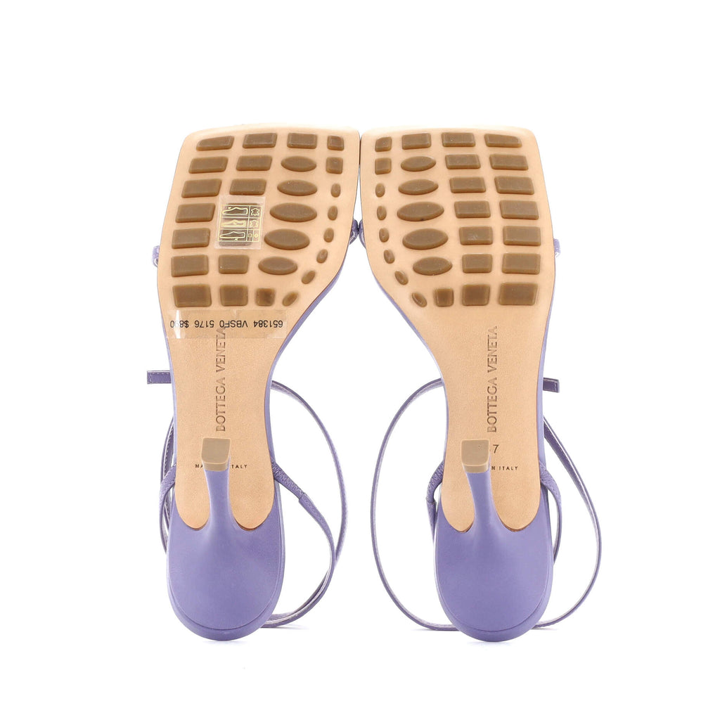 Women's Stretch Strap Heeled Sandals Studded Leather